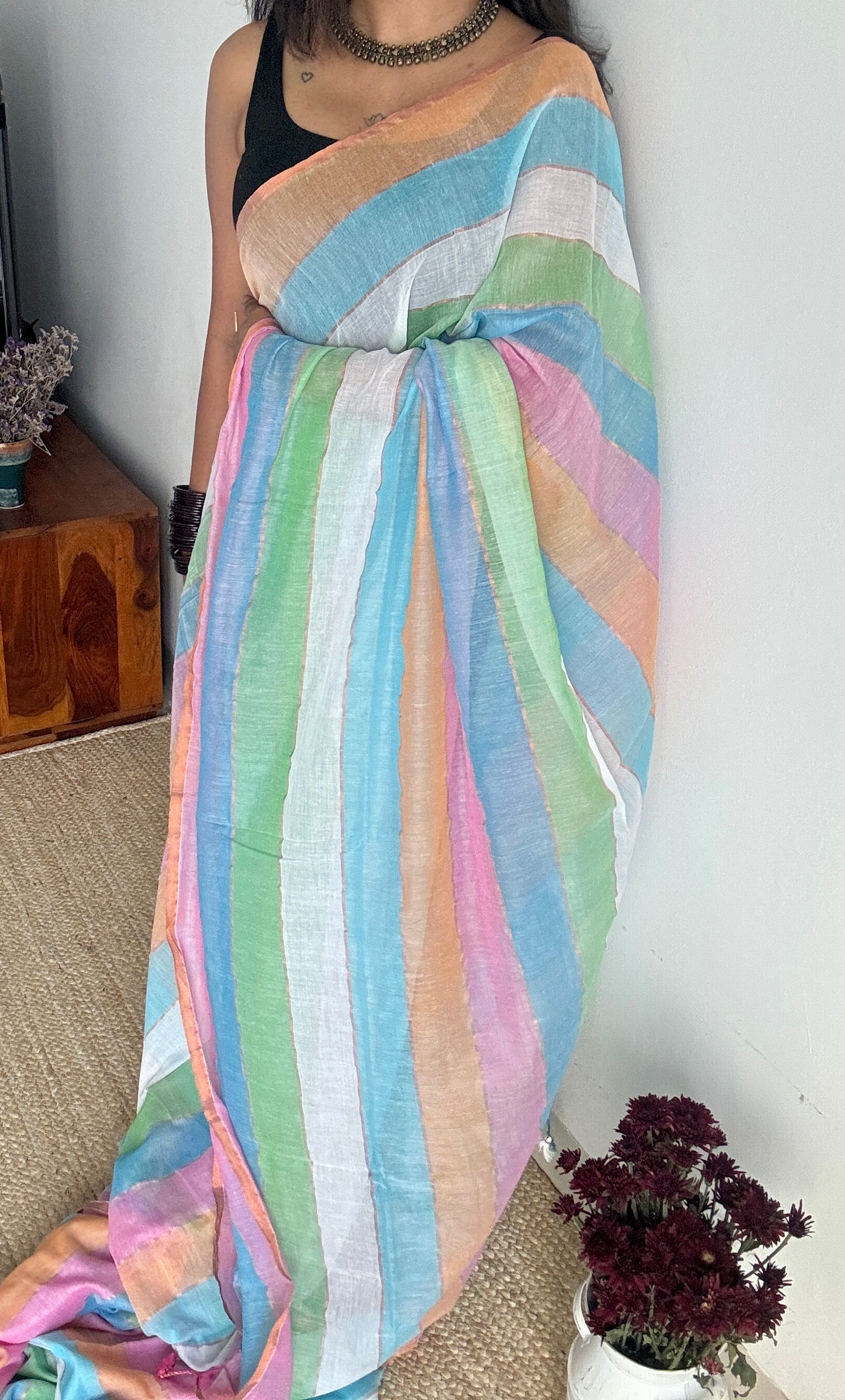 Fruit Whirl - Pastel colour block hues, mul cotton YCBCPMFW02