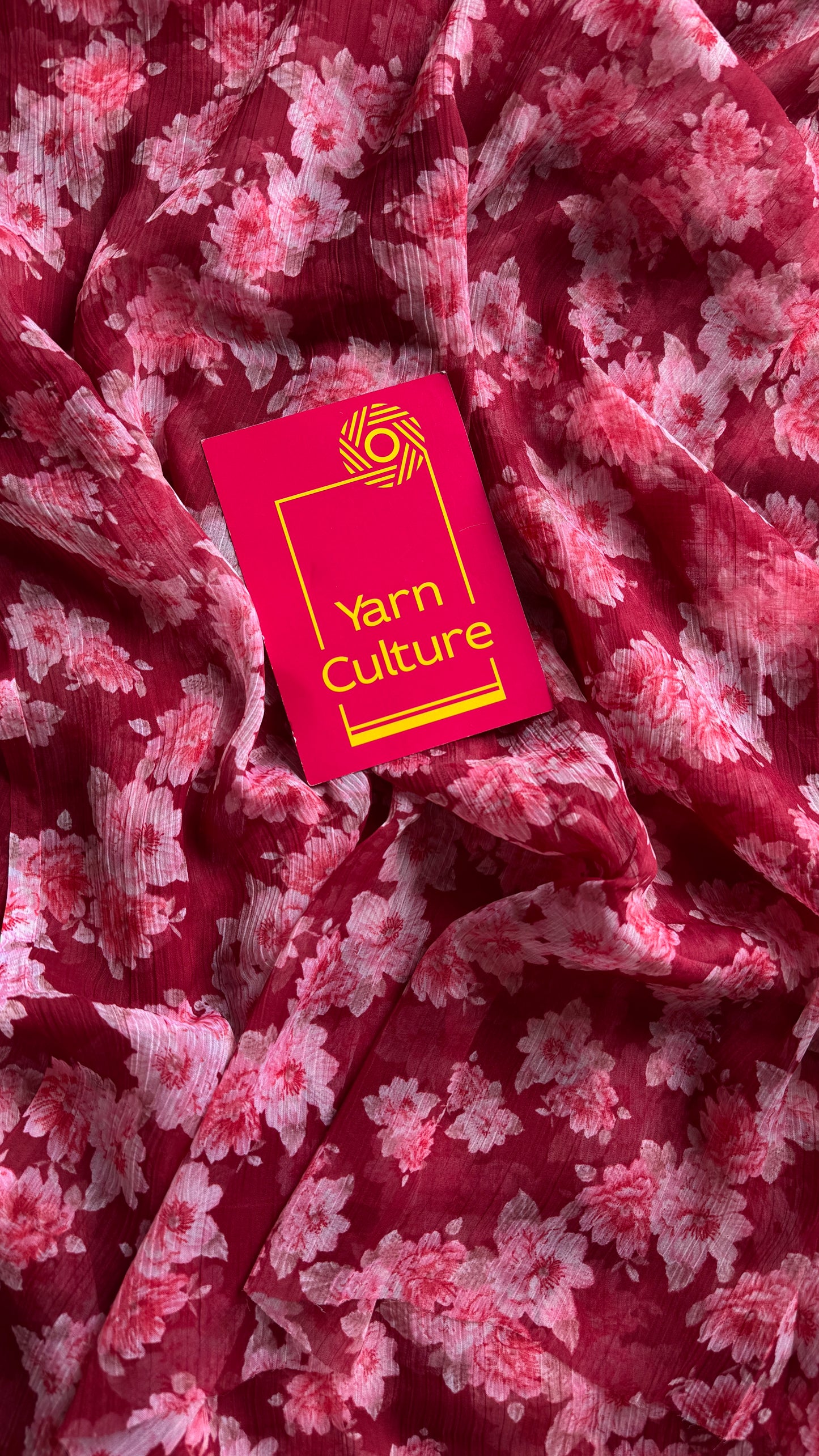 Maroon with flowers, chiffon ♥️