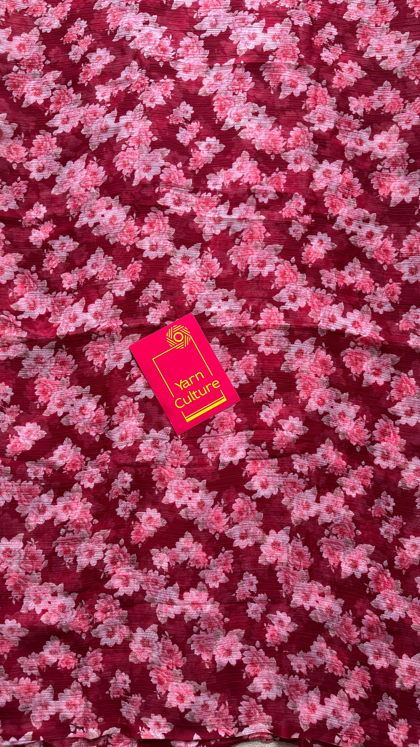 Maroon with flowers, chiffon ♥️