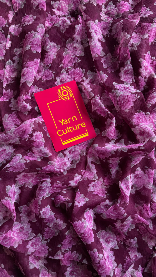 Grape Wine with flowers, chiffon YCDOSFC05