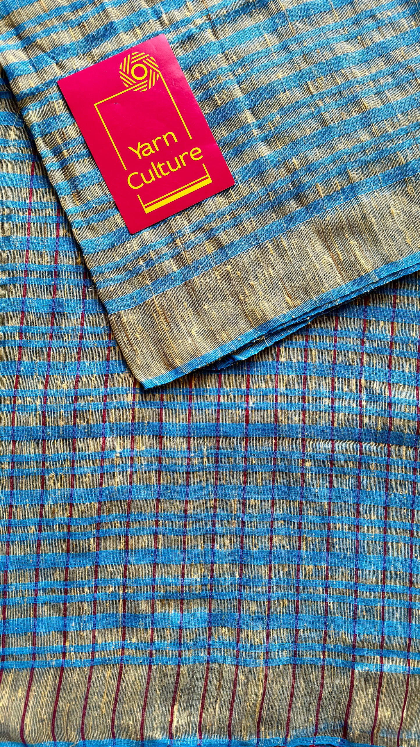 Blue and Cream - Ketia (tussar cotton blend) YCBCKJ05