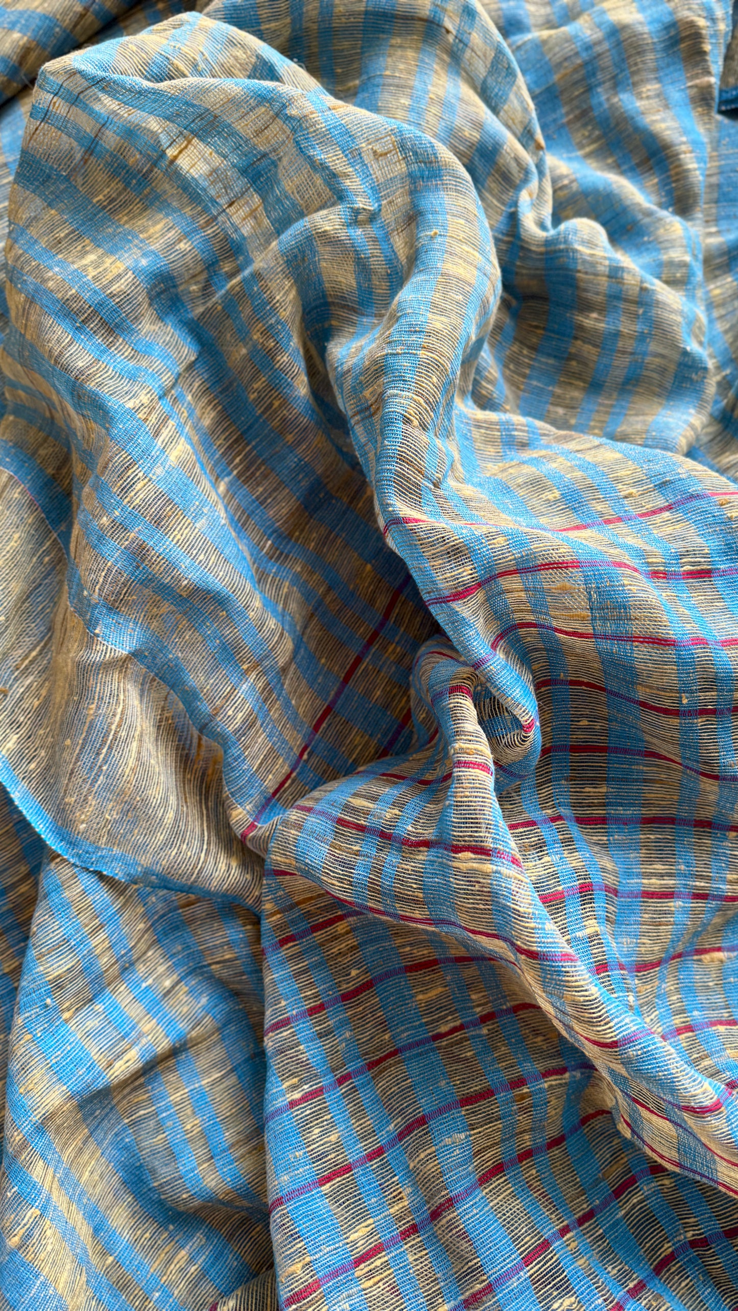 Blue and Cream - Ketia (tussar cotton blend) YCBCKJ05