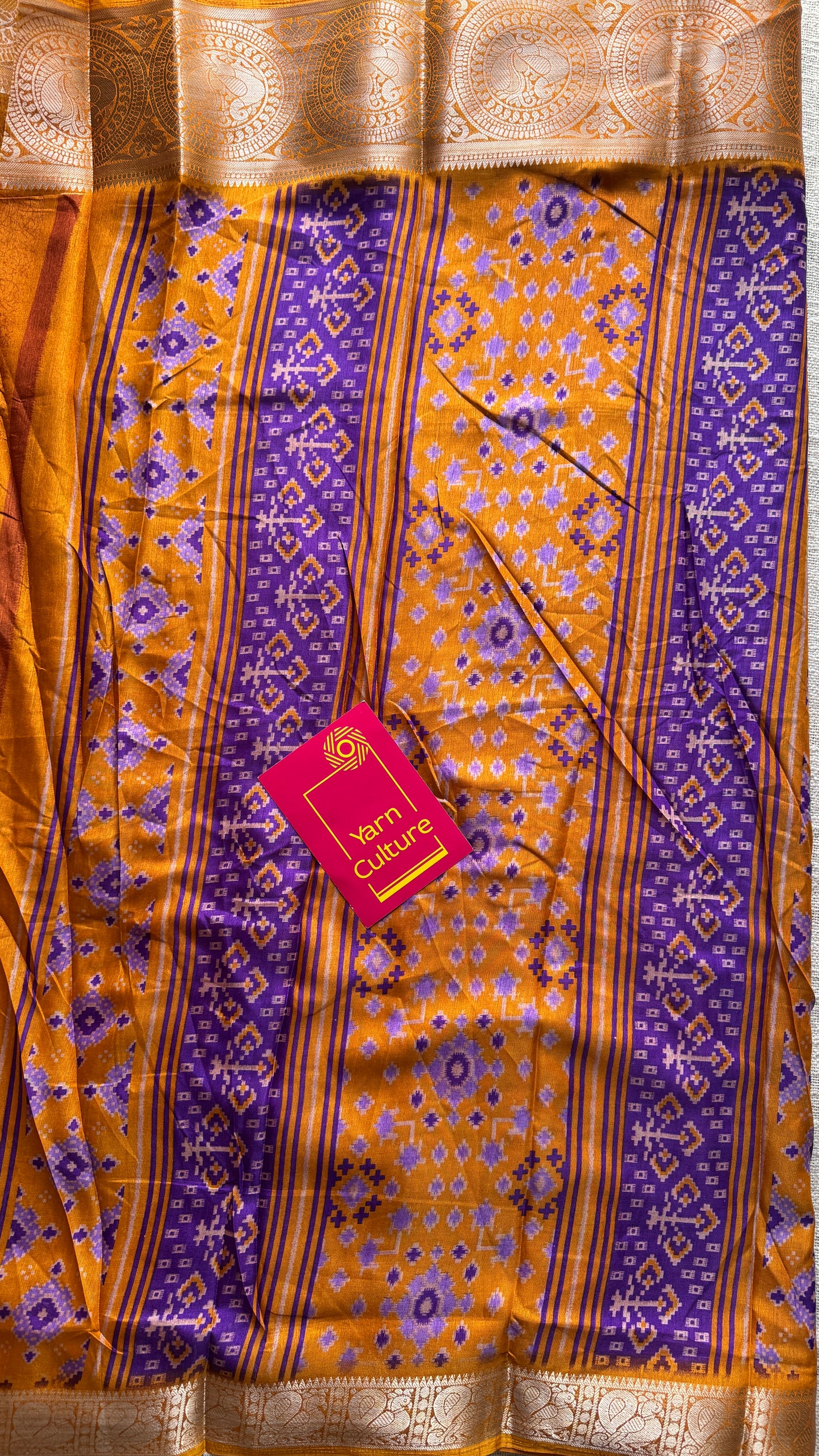 Purple orange dola semi silk with patola pattern YCWOTDDS03