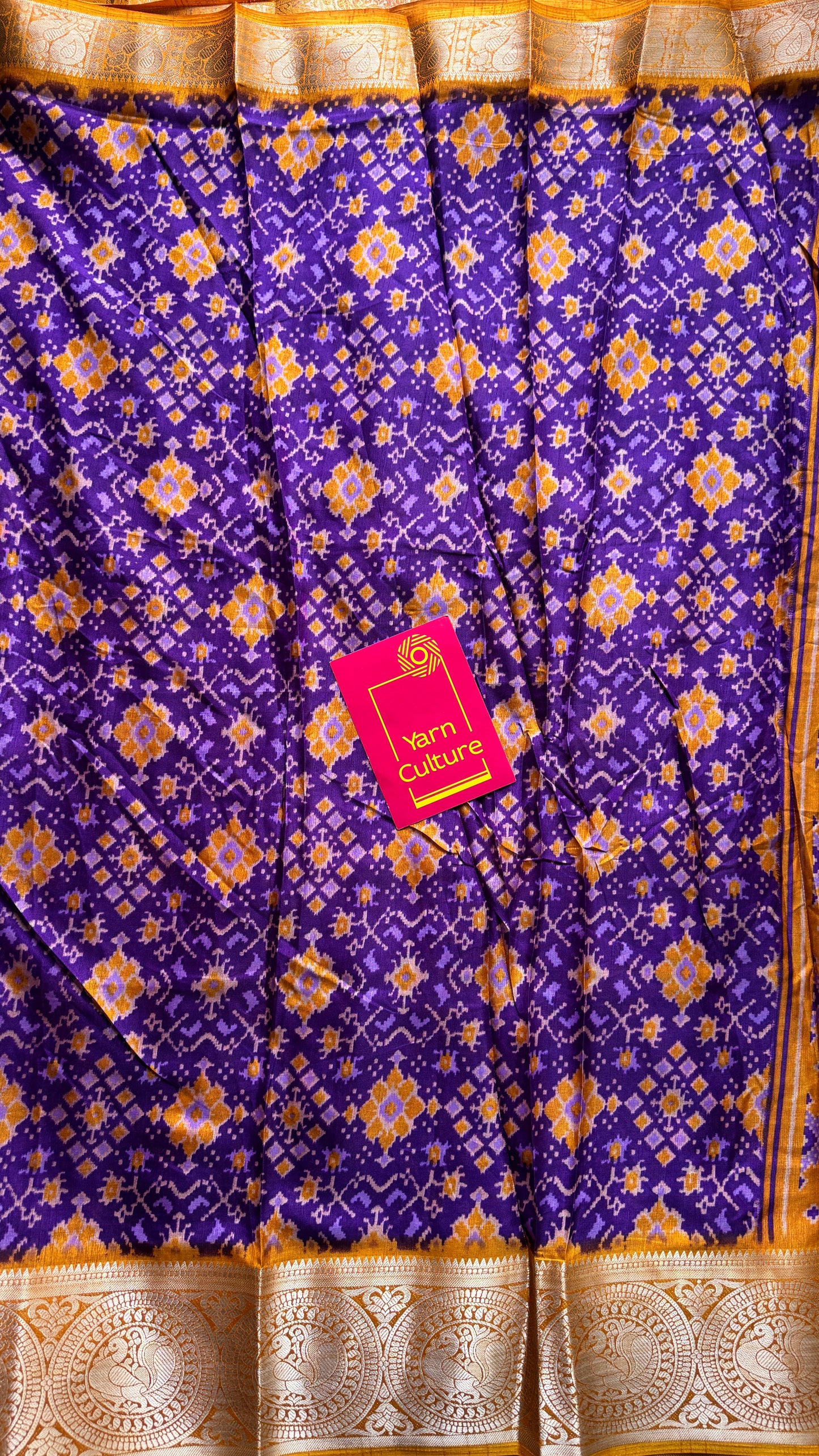 Purple orange dola semi silk with patola pattern YCWOTDDS03