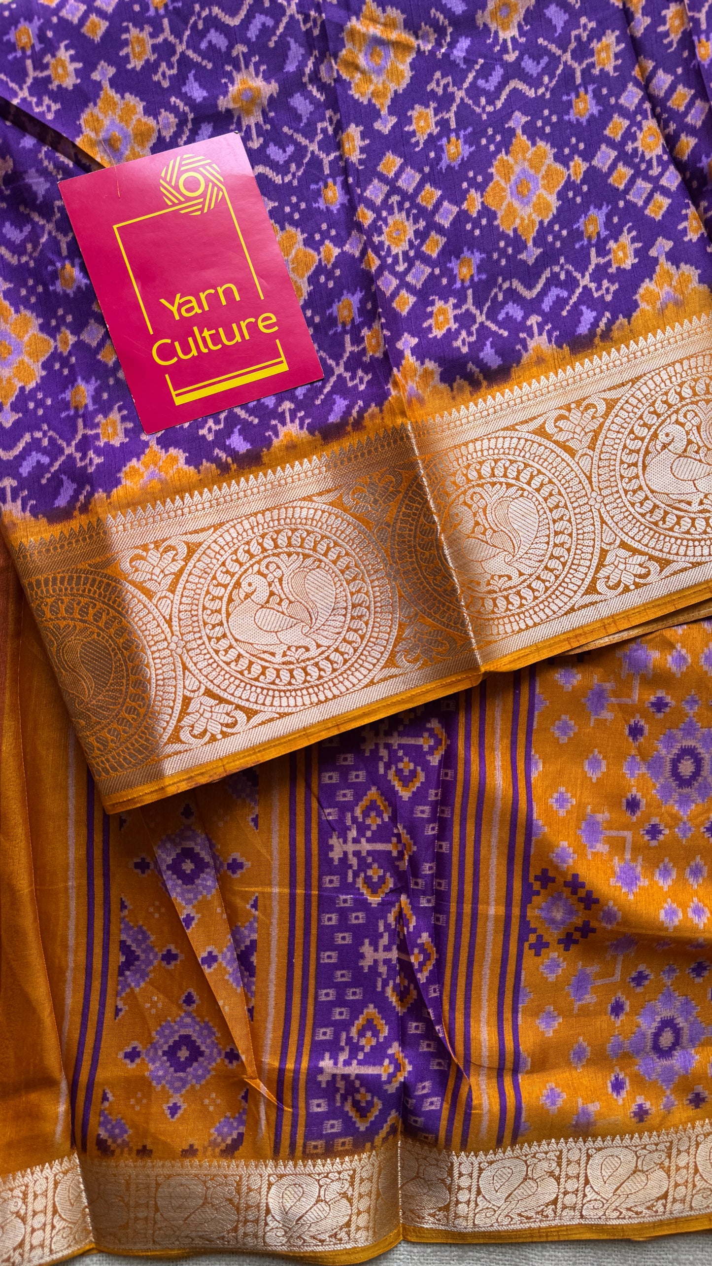 Purple orange dola semi silk with patola pattern YCWOTDDS03