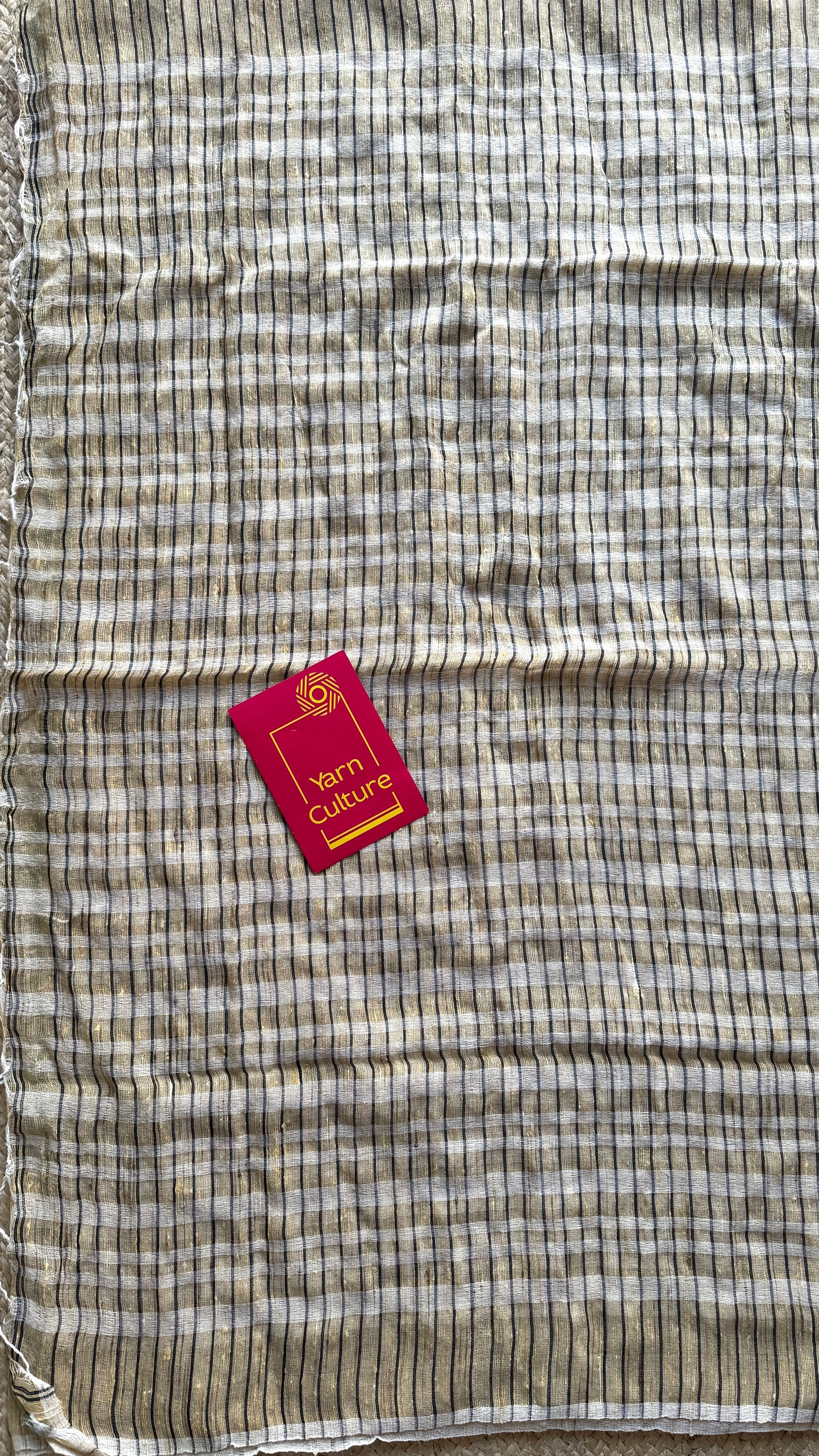 Ivory and light brown - Ketia (tussar cotton blend) YCBCKJ03