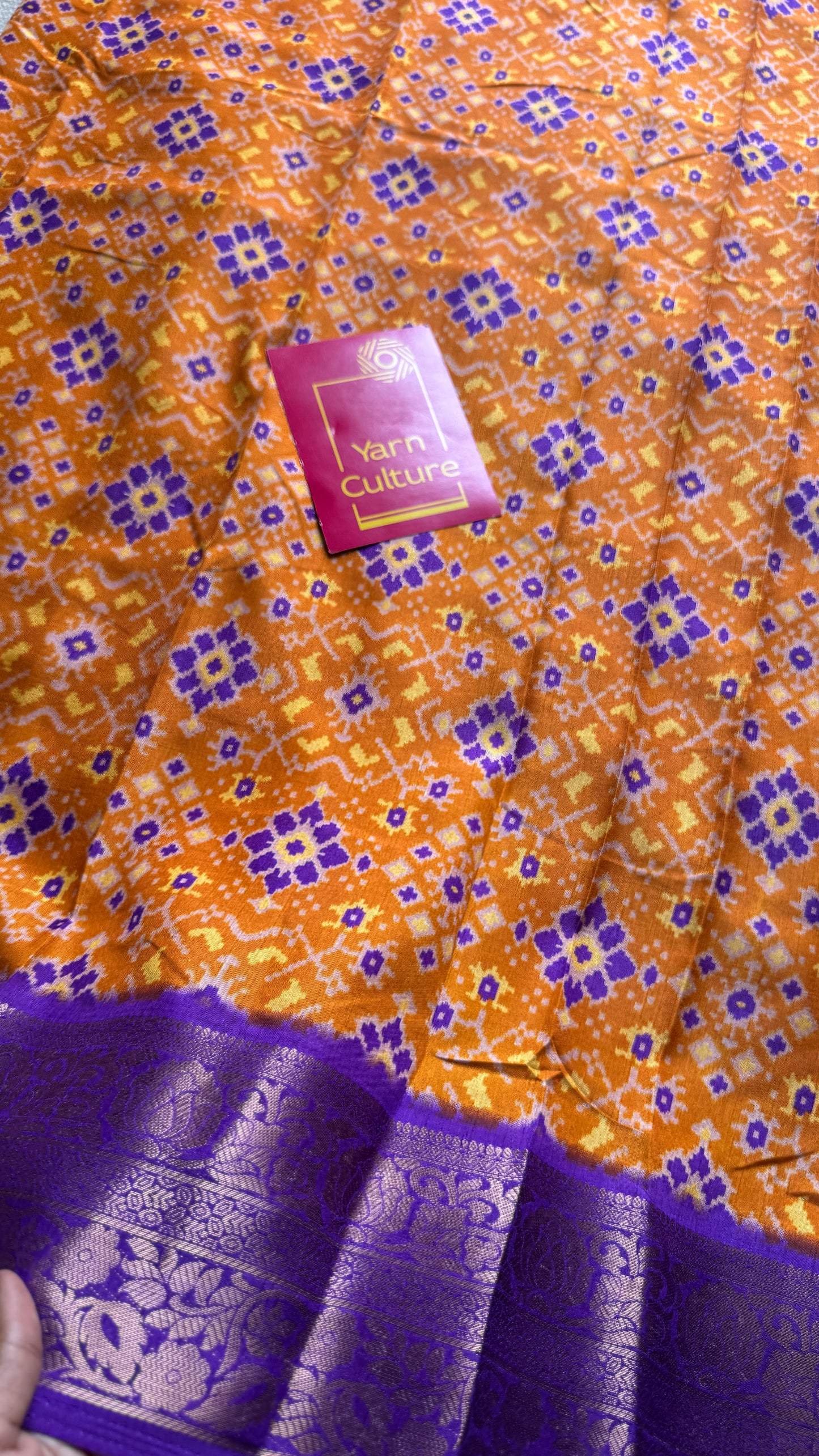 Orange purple dola semi silk with patola pattern YCWOTDDS02