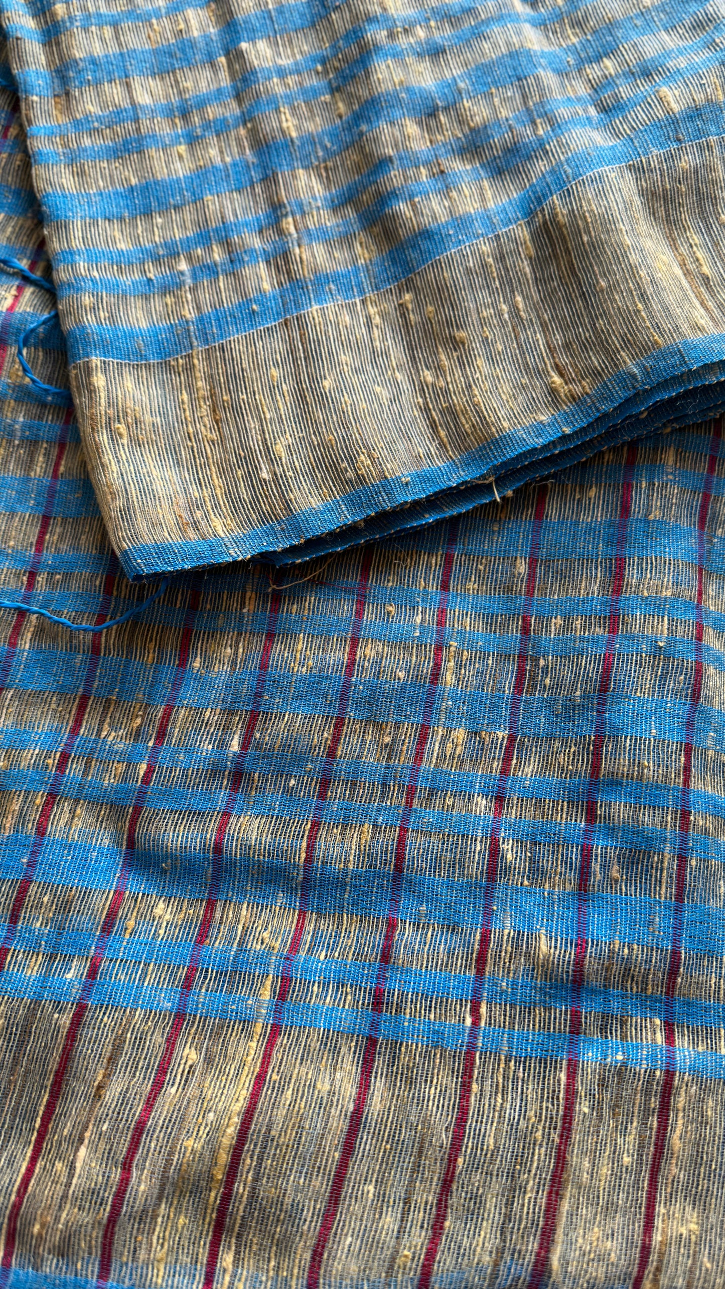 Blue and Cream - Ketia (tussar cotton blend) YCBCKJ05