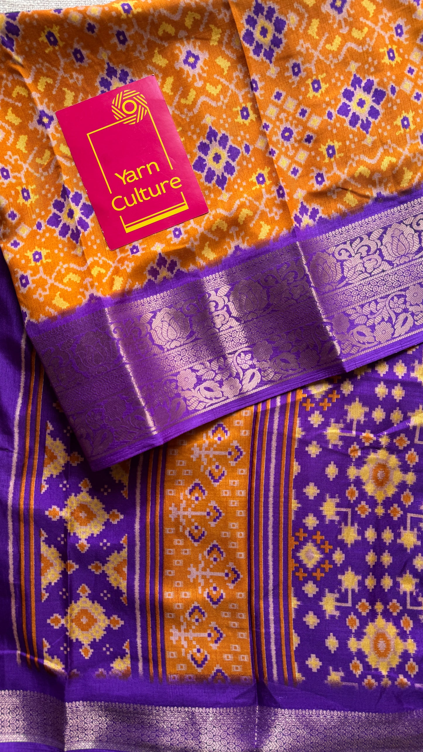 Orange purple dola semi silk with patola pattern YCWOTDDS02