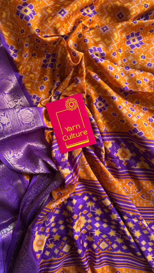Orange purple dola semi silk with patola pattern YCWOTDDS02