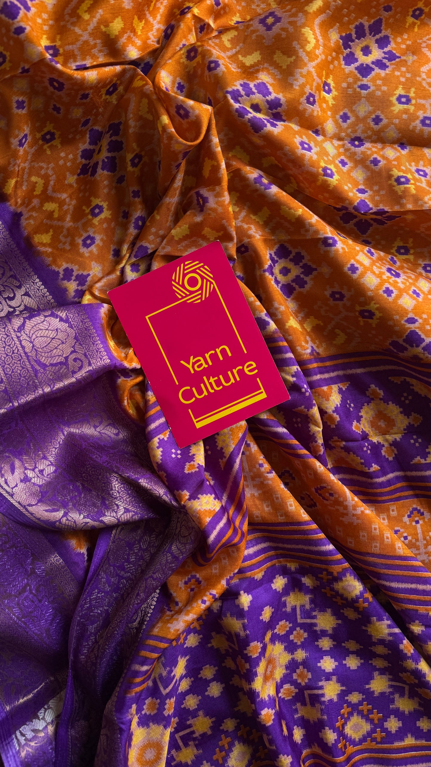 Orange purple dola semi silk with patola pattern YCWOTDDS02