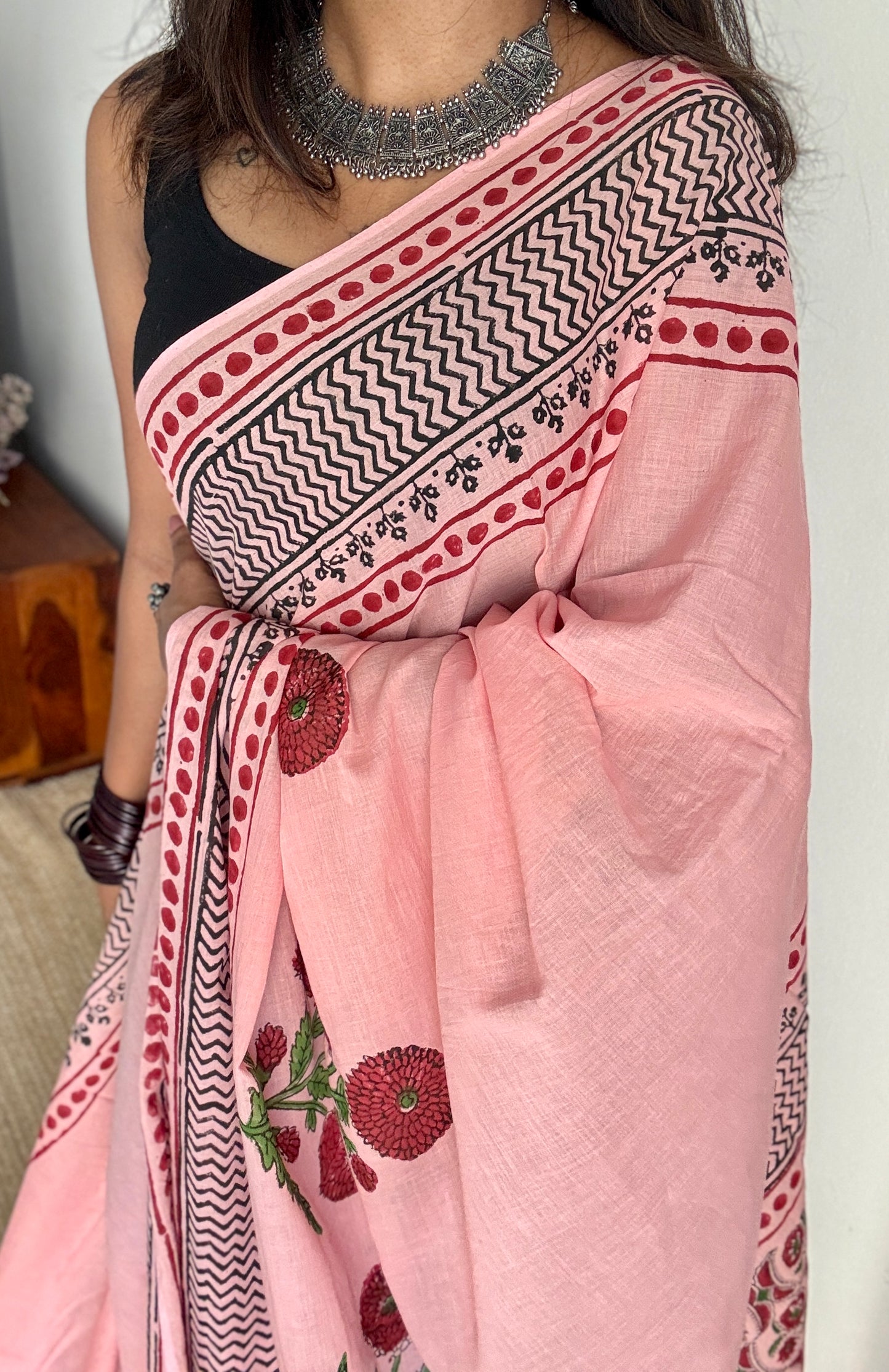 Gulbahar – a soft bloom of spring, Bagru block print, soft cotton
