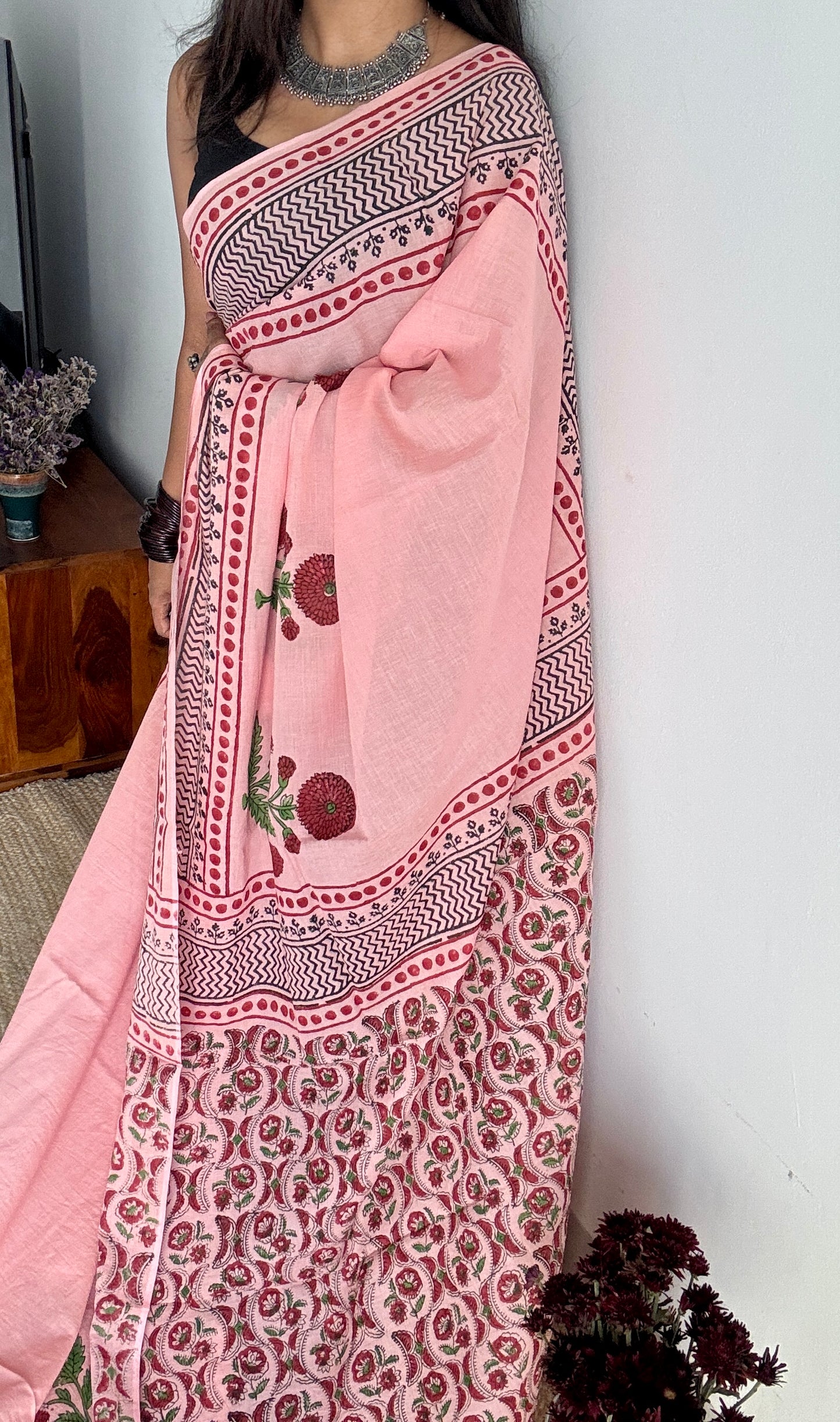 Gulbahar – a soft bloom of spring, Bagru block print, soft cotton