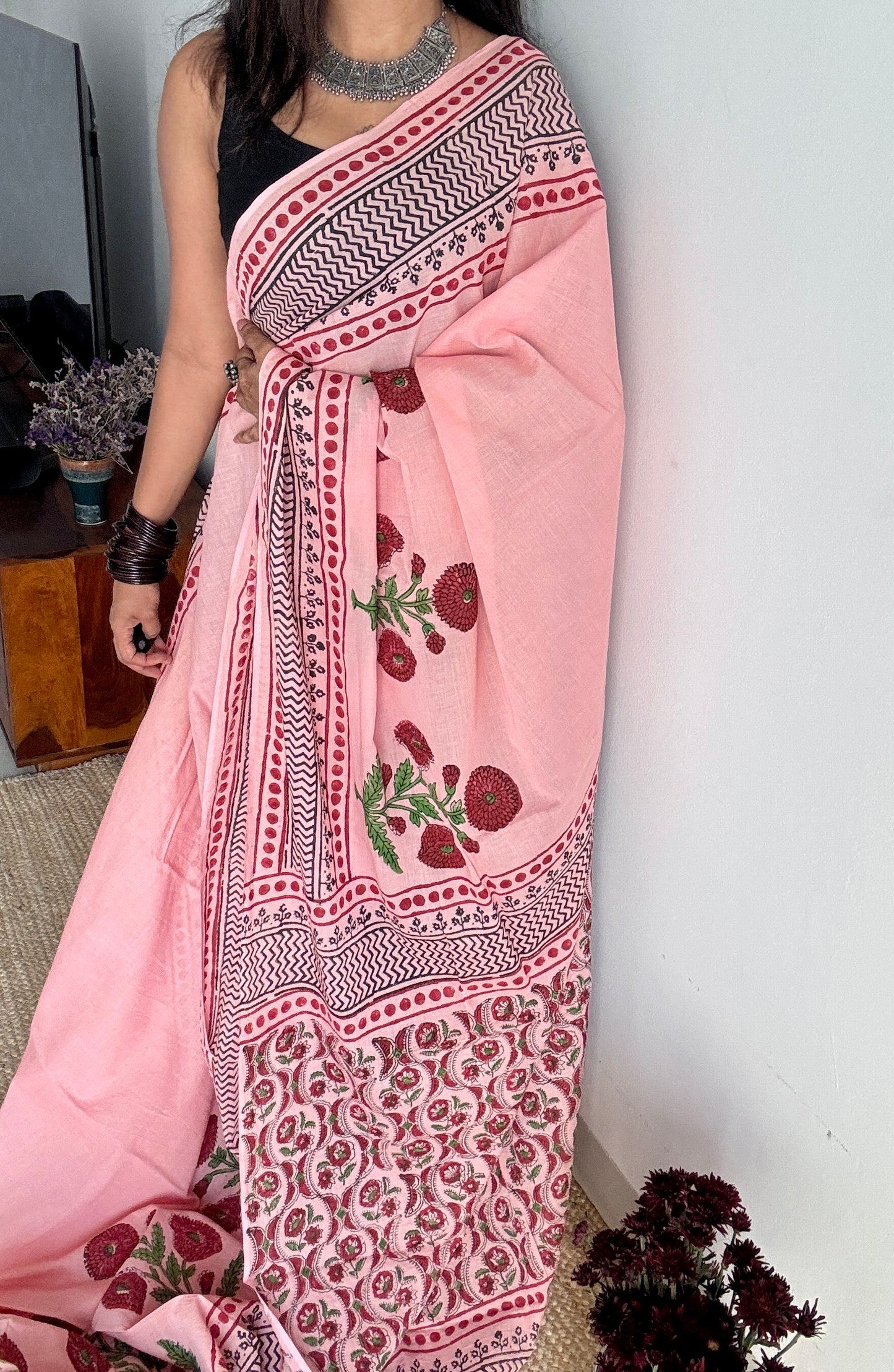 Gulbahar – a soft bloom of spring, Bagru block print, soft cotton