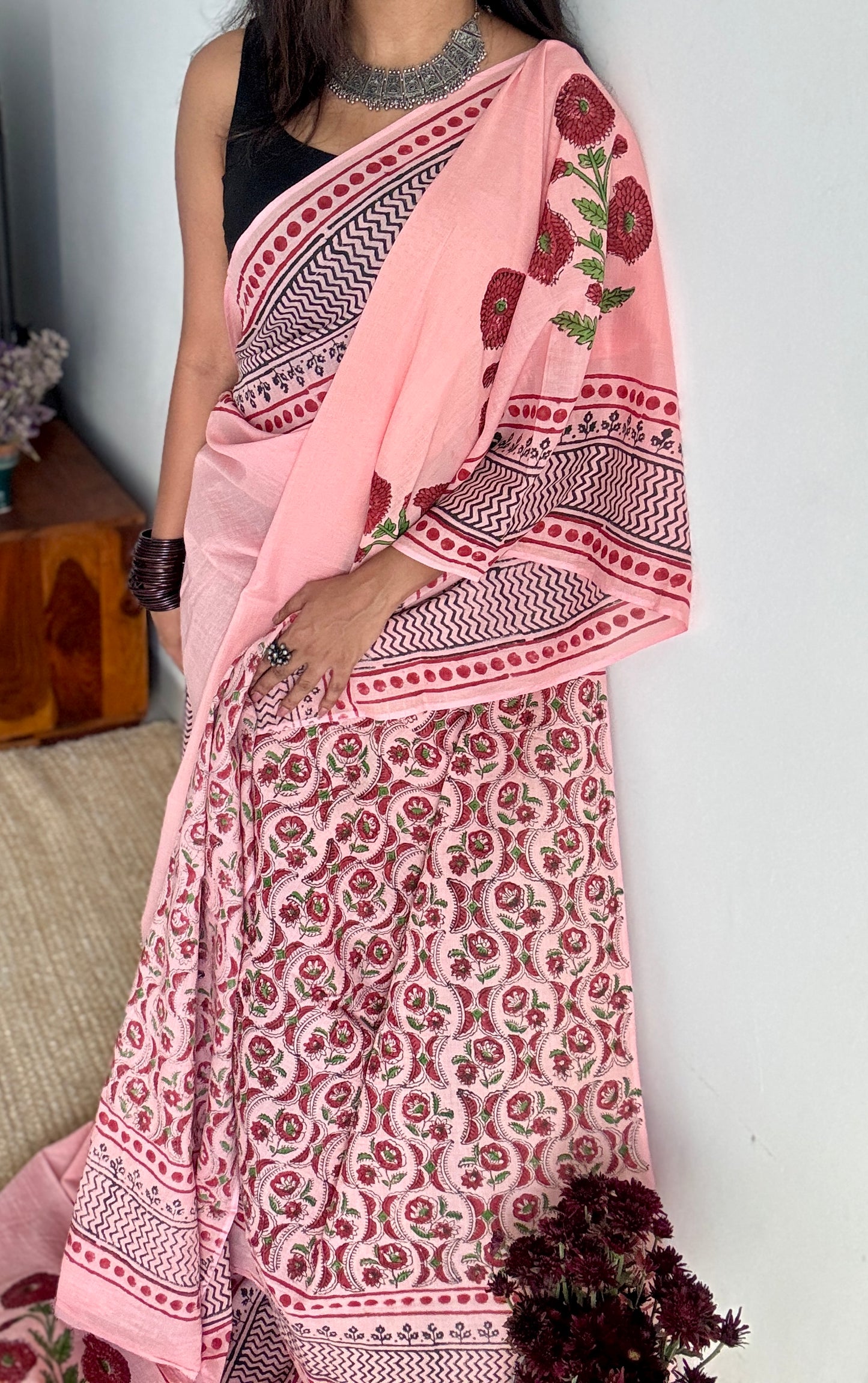 Gulbahar – a soft bloom of spring, Bagru block print, soft cotton