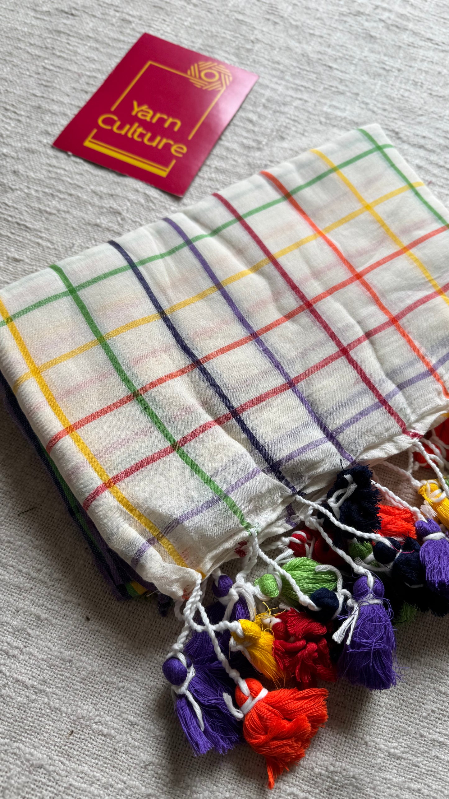 Ivory with multicolour checks, mul cotton - YCON25BCM52