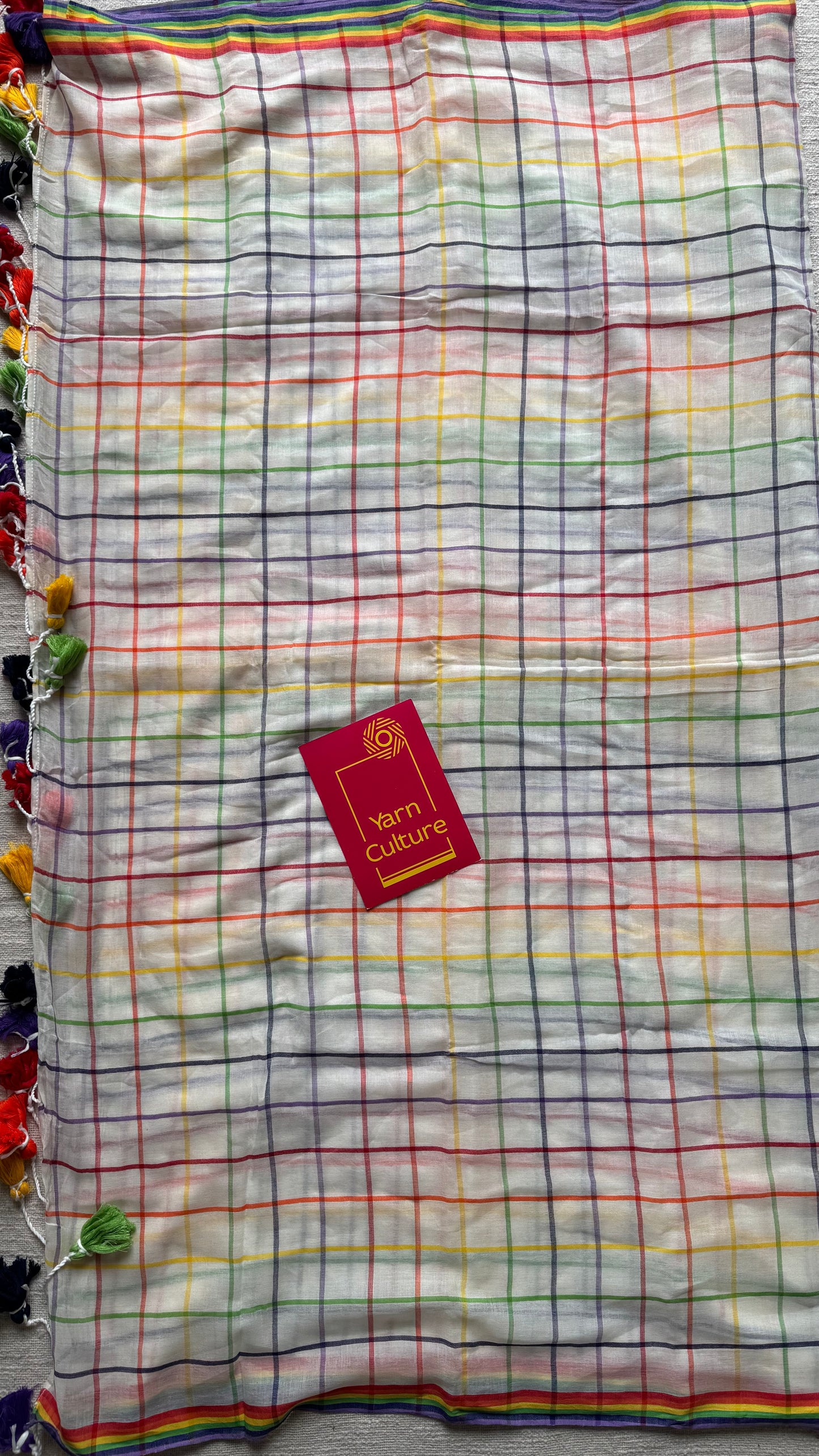 Ivory with multicolour checks, mul cotton - YCON25BCM52