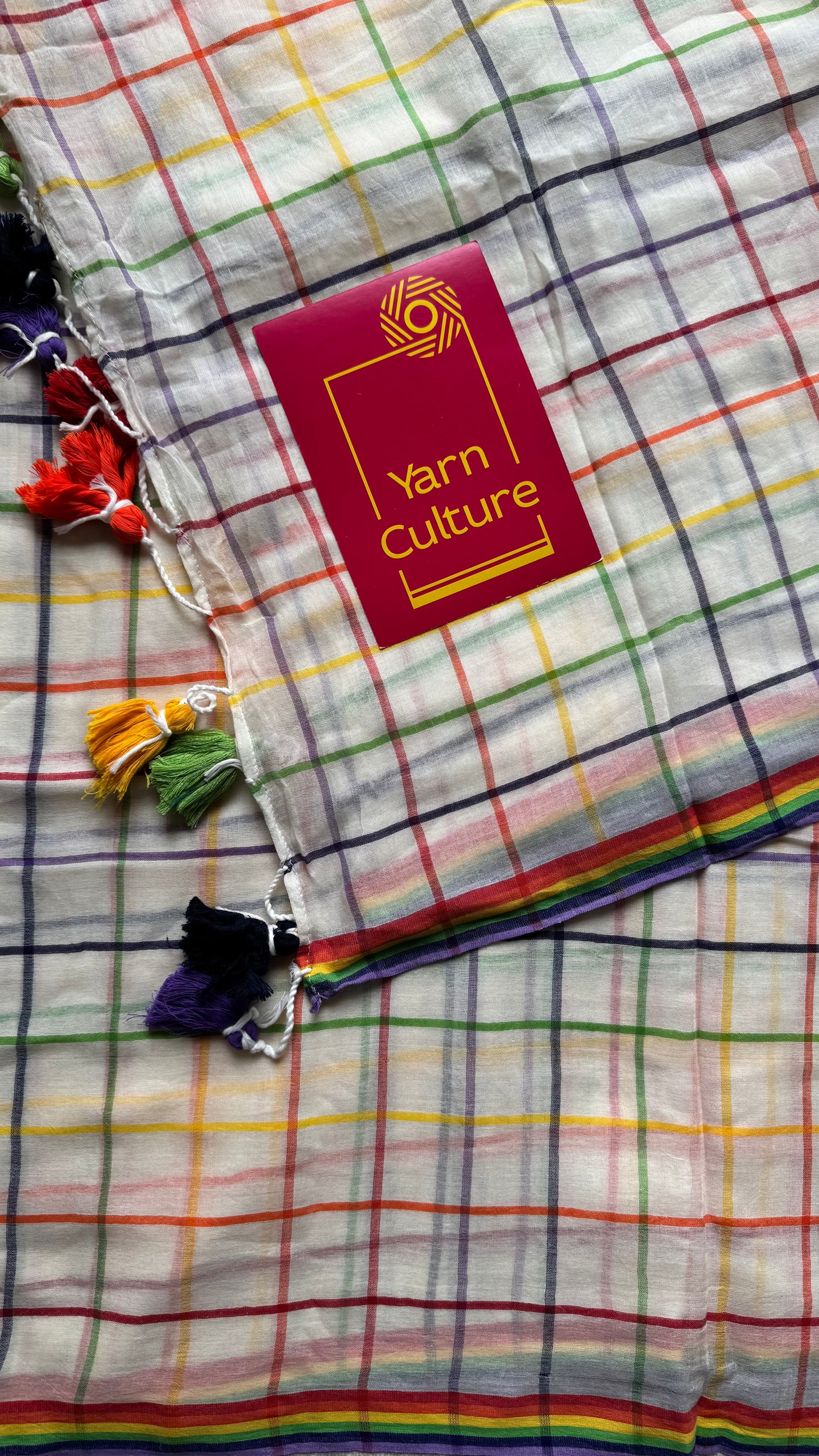 Ivory with multicolour checks, mul cotton - YCON25BCM52