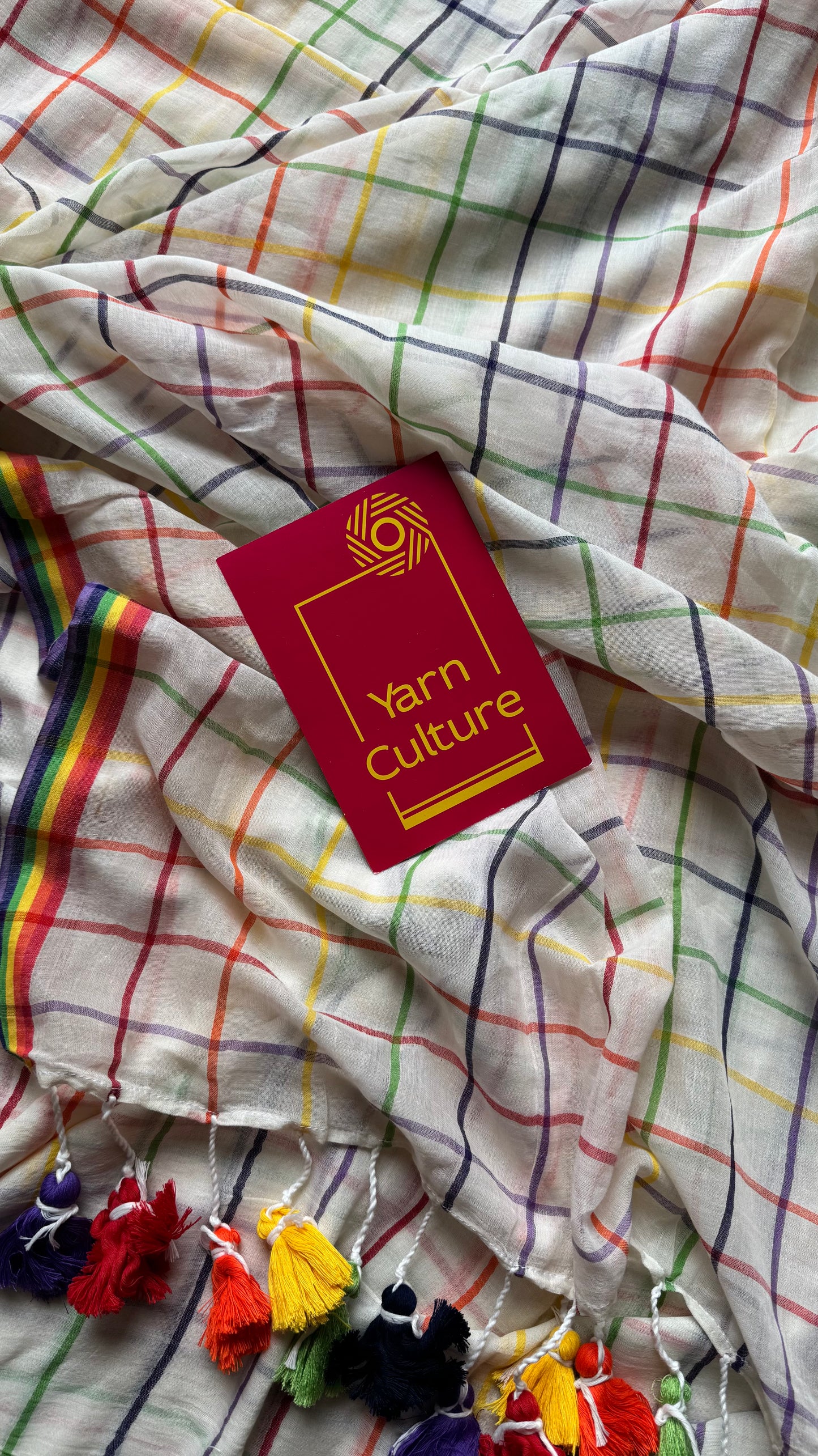 Ivory with multicolour checks, mul cotton - YCON25BCM52