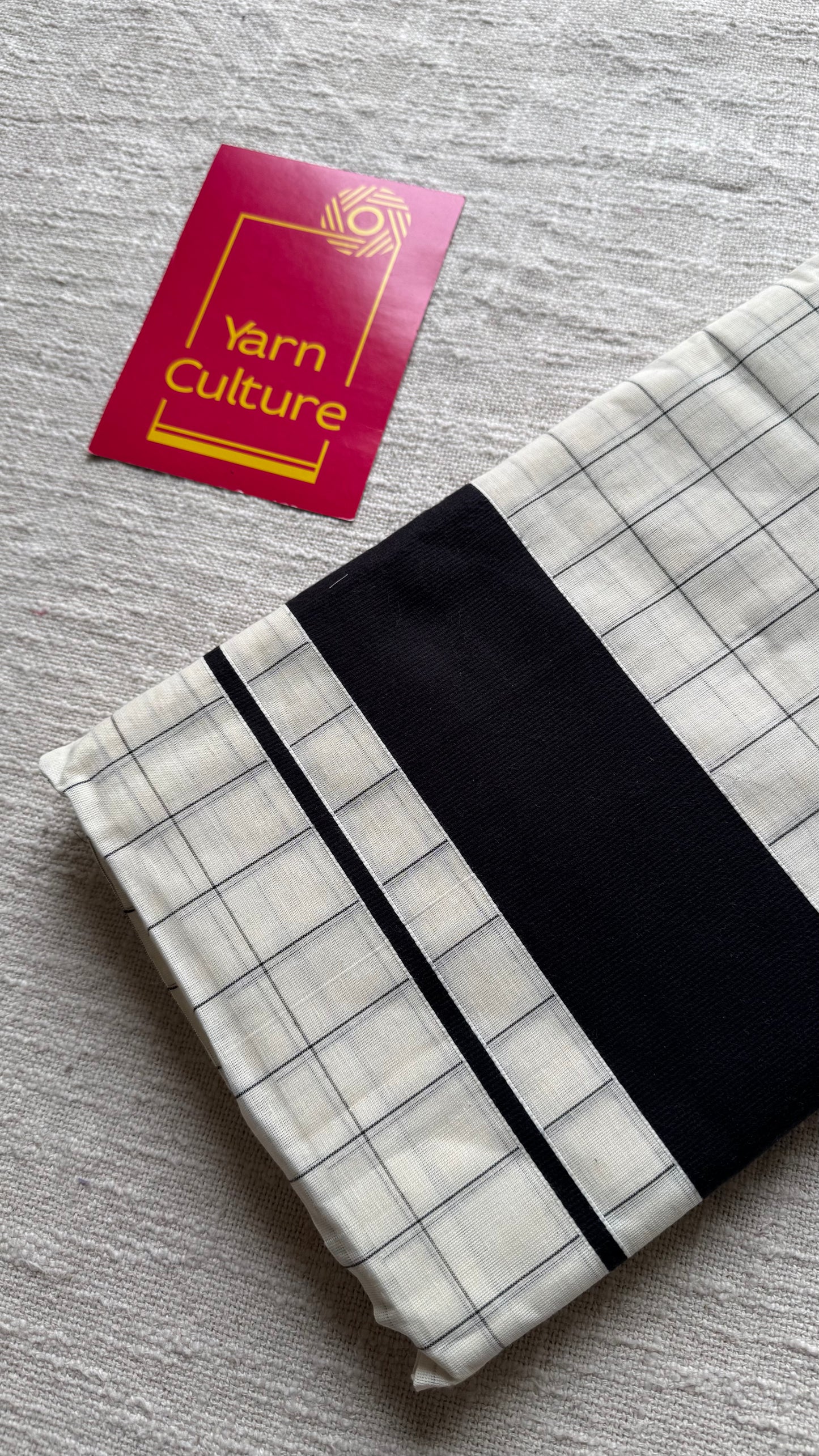 Ivory and black checks, kerala cotton - YCON25KCPC68
