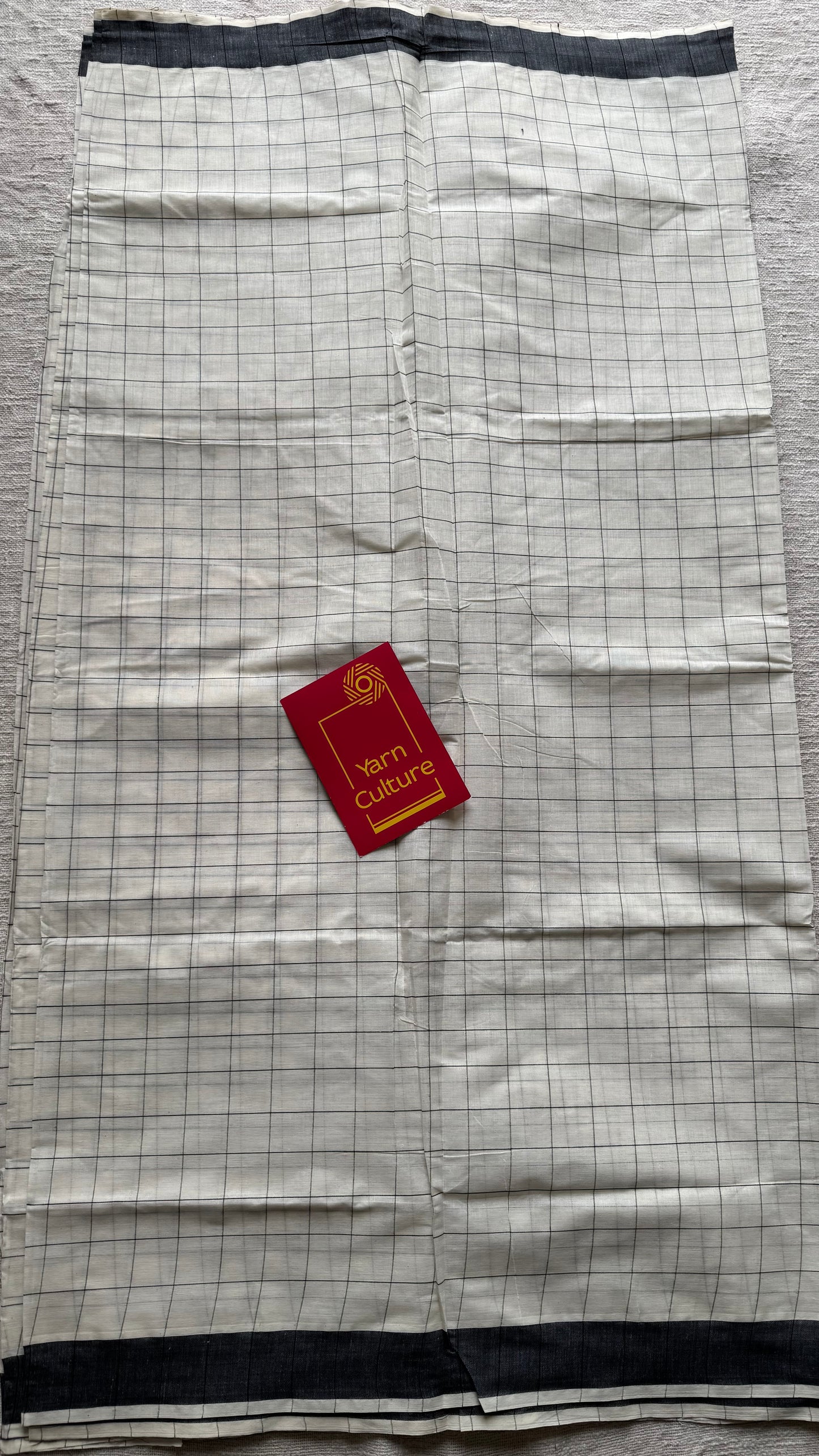 Ivory and black checks, kerala cotton - YCON25KCPC68