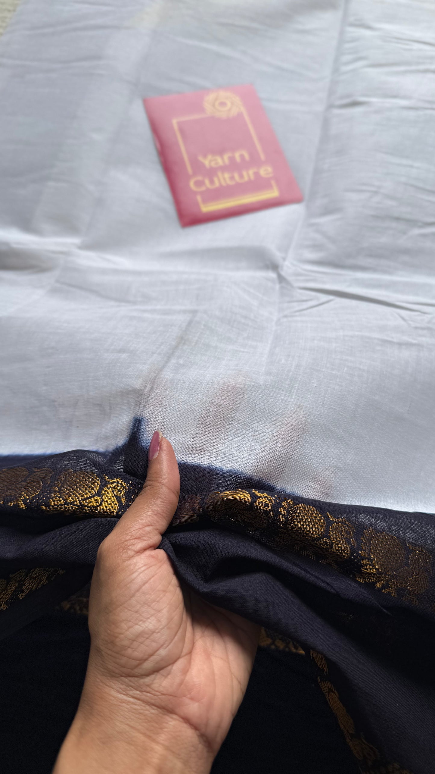 White and black rettaipettu border, Madurai cotton - YCON25COTN92