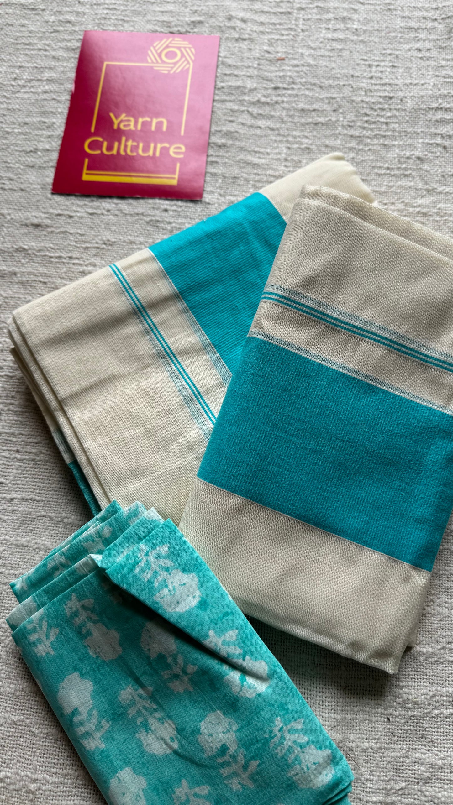 Set mund kattikkara (wider border) turquoise - YCON25KCST08