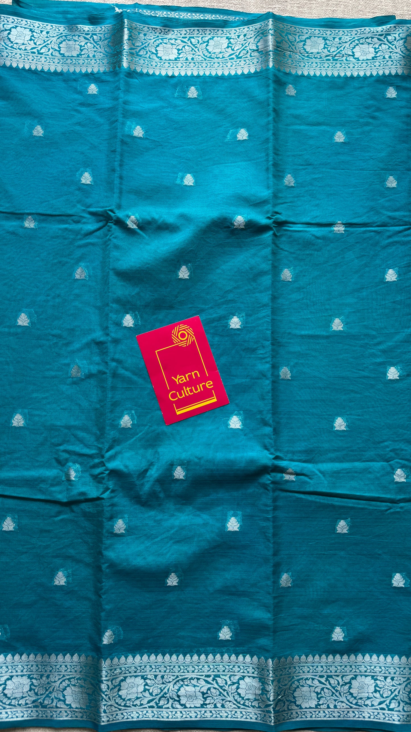 Nirva - Aqua blue silver zari, Banarasi semi chiffon