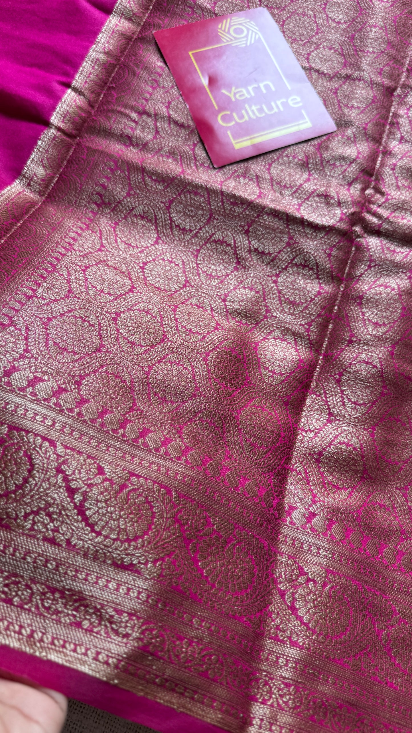Heer - Warm Magenta antique gold, Banarasi semi georgette