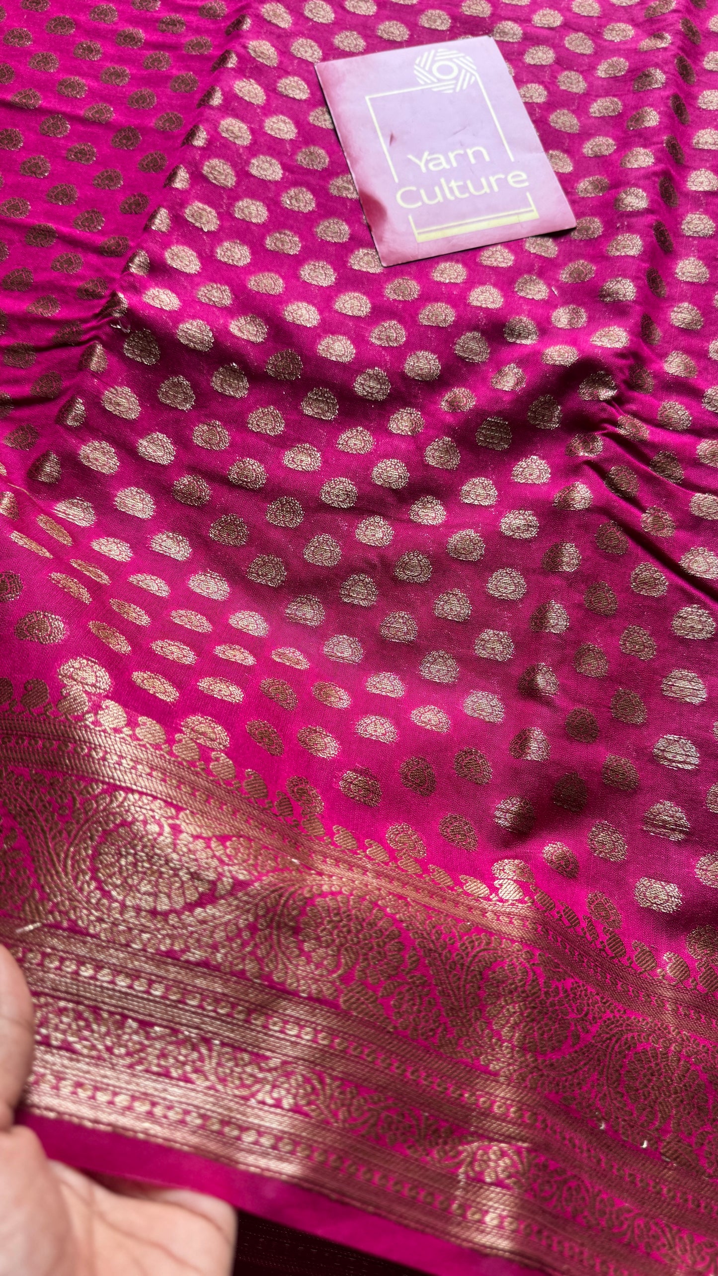Heer - Warm Magenta antique gold, Banarasi semi georgette