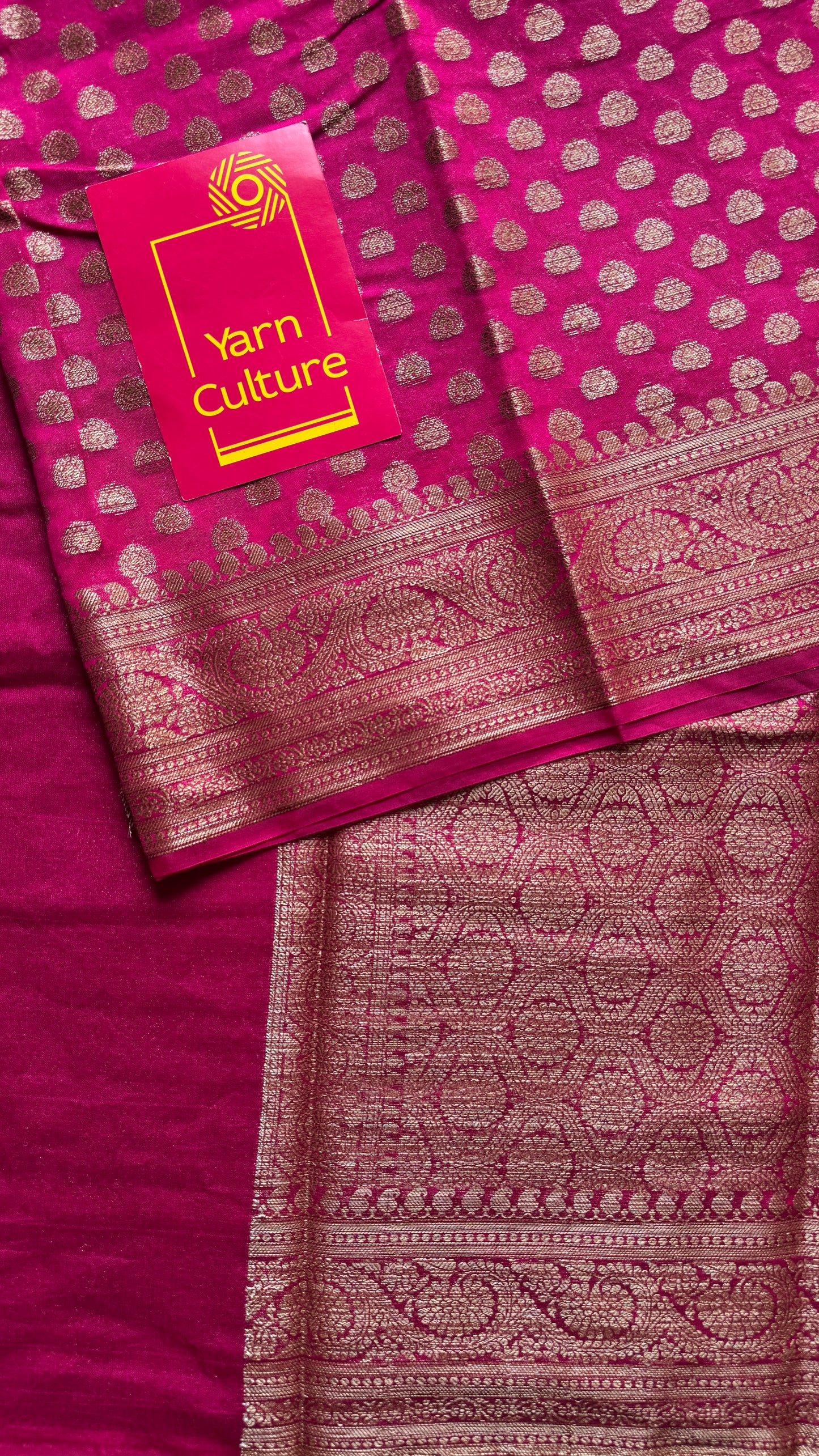 Heer - Warm Magenta antique gold, Banarasi semi georgette