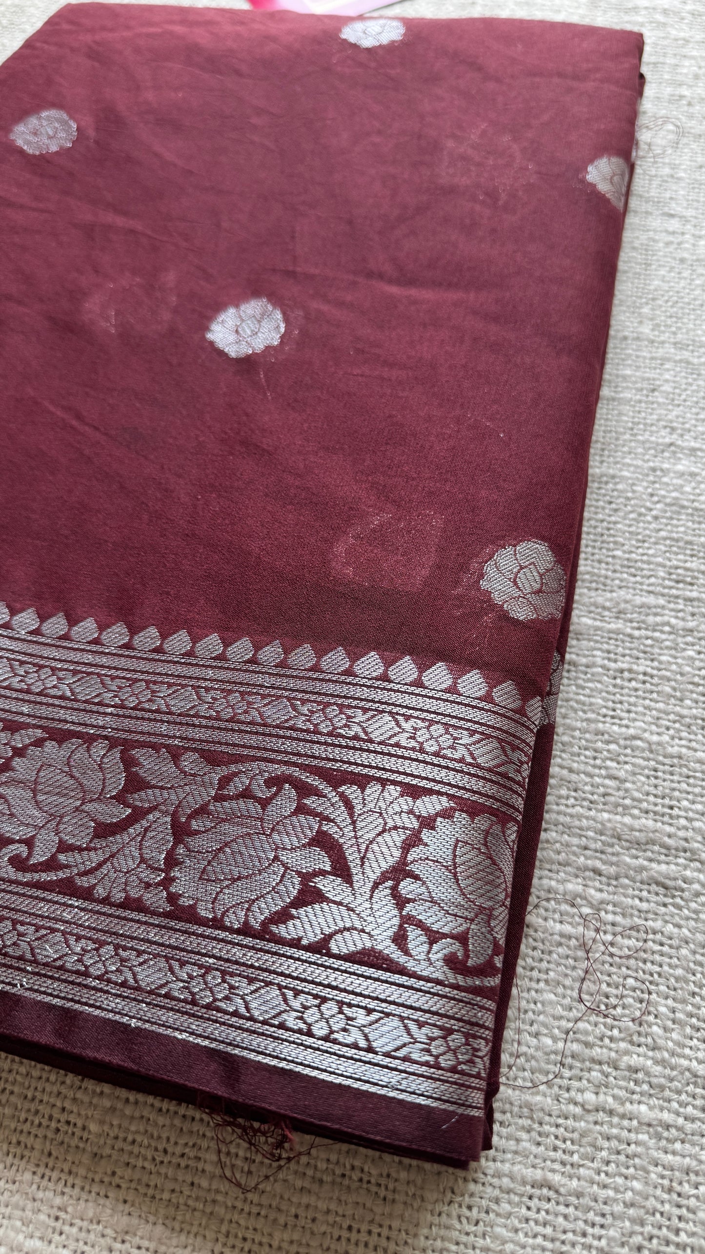 Dhwani - Brown silver zari, Banarasi semi chiffon