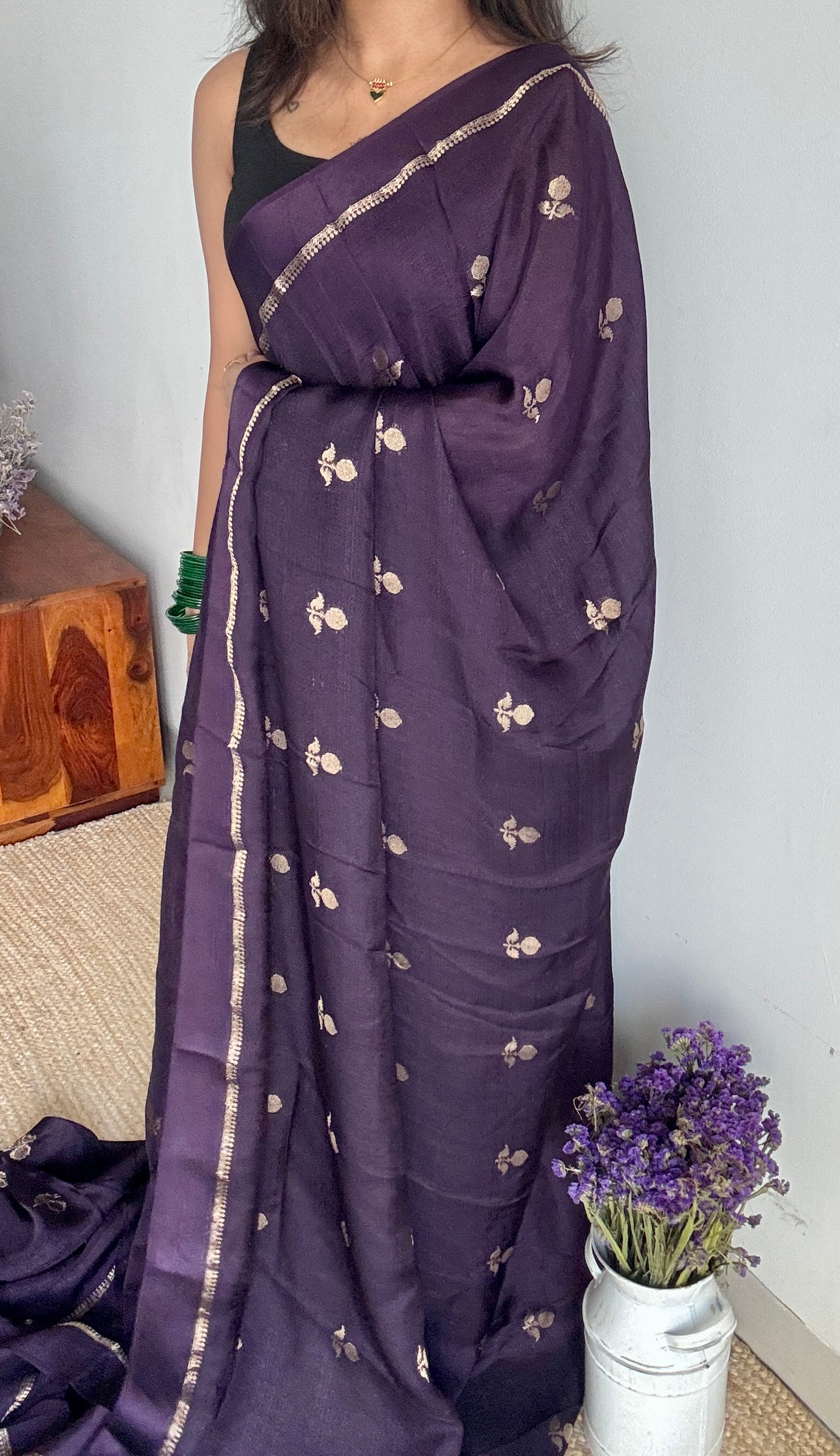 Dark Violet - Khadi silk
