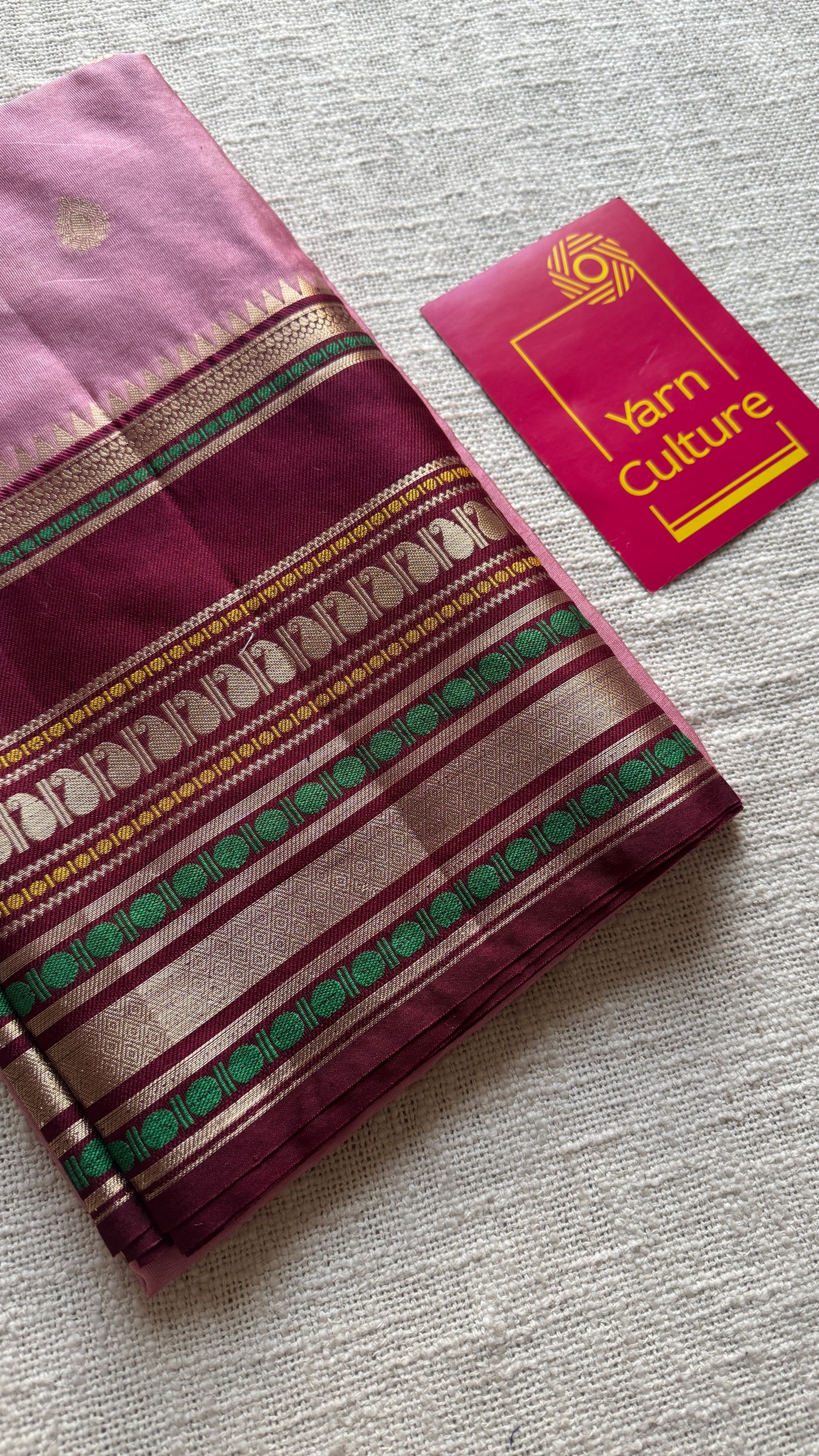 Pink Maroon - Banarasi Semi Katan silk