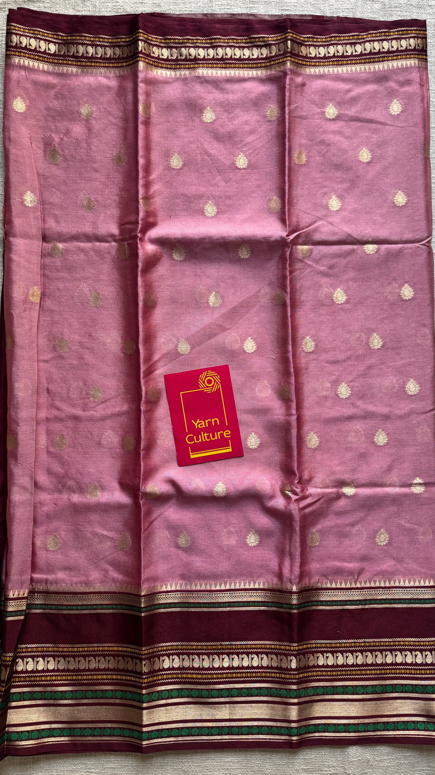 Pink Maroon - Banarasi Semi Katan silk