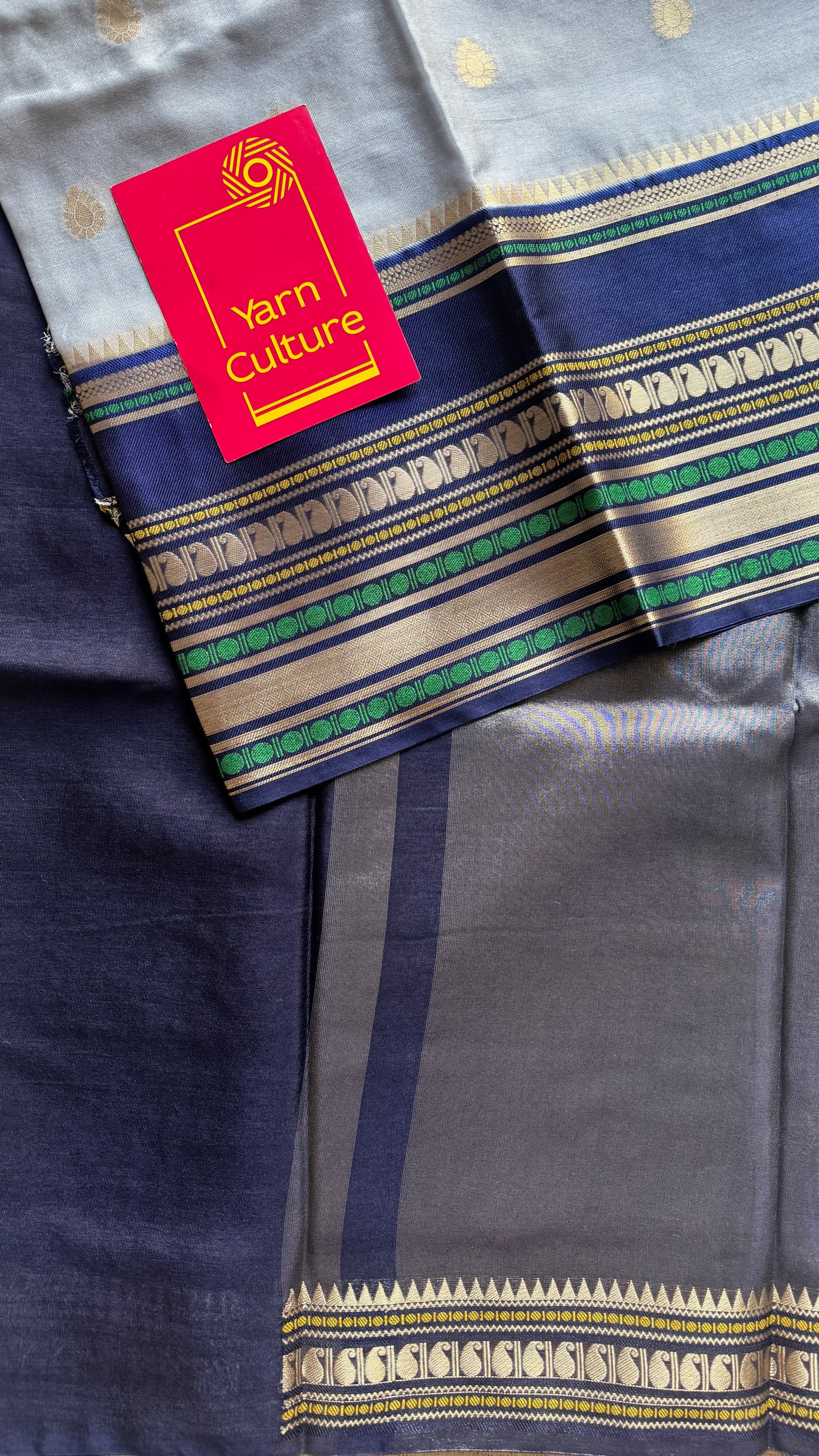 Blue Dark Blue - Banarasi Semi Katan Silk
