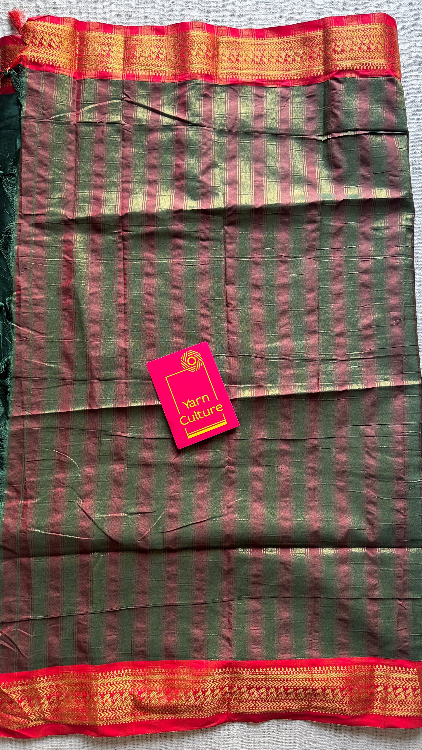 Dark Green with Red - Semi-Silk - YCKSSVE02
