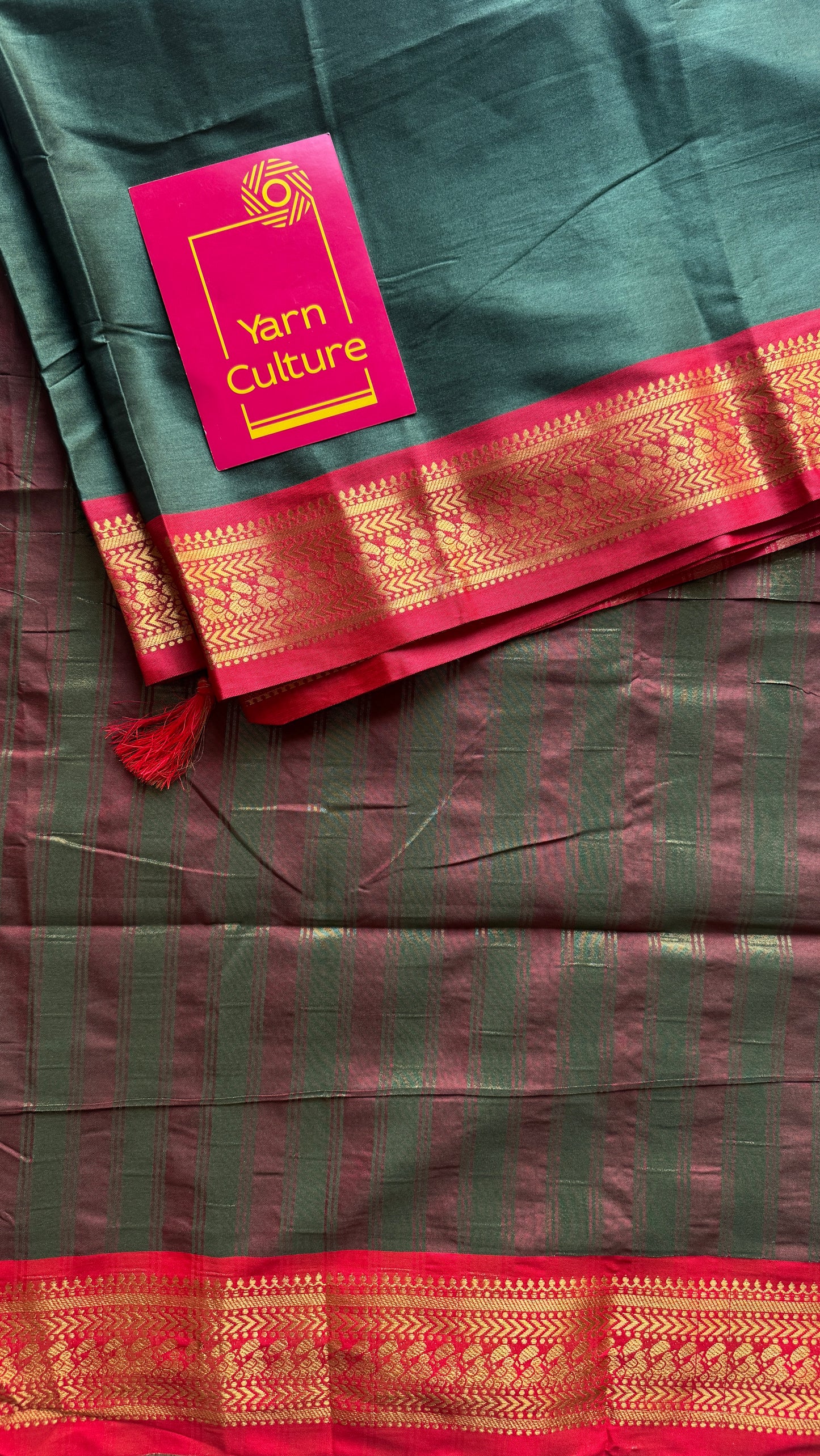 Dark Green with Red - Semi-Silk - YCKSSVE02