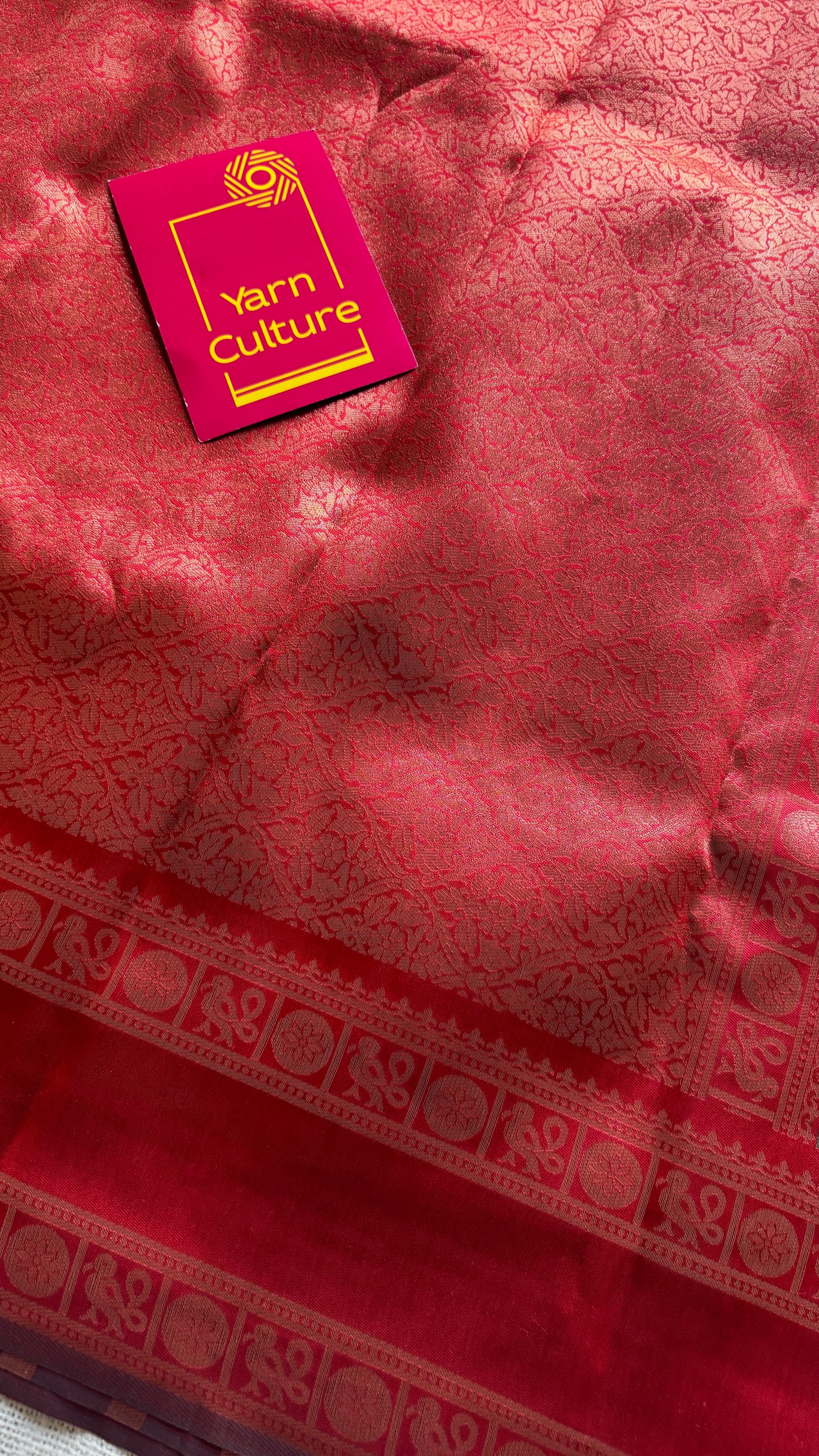 Green Red - Brocade Semi Silk