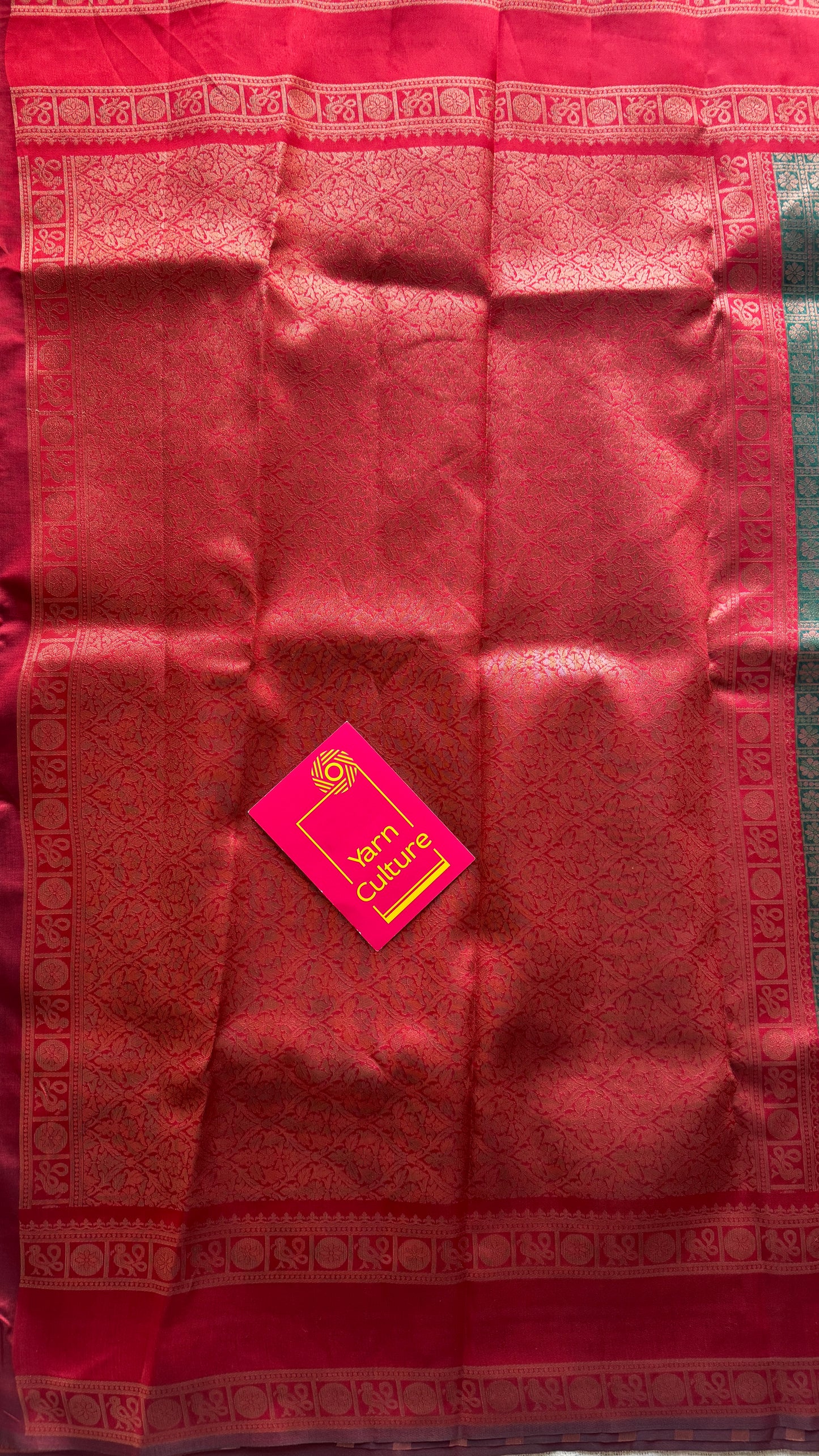 Green Red - Brocade Semi Silk