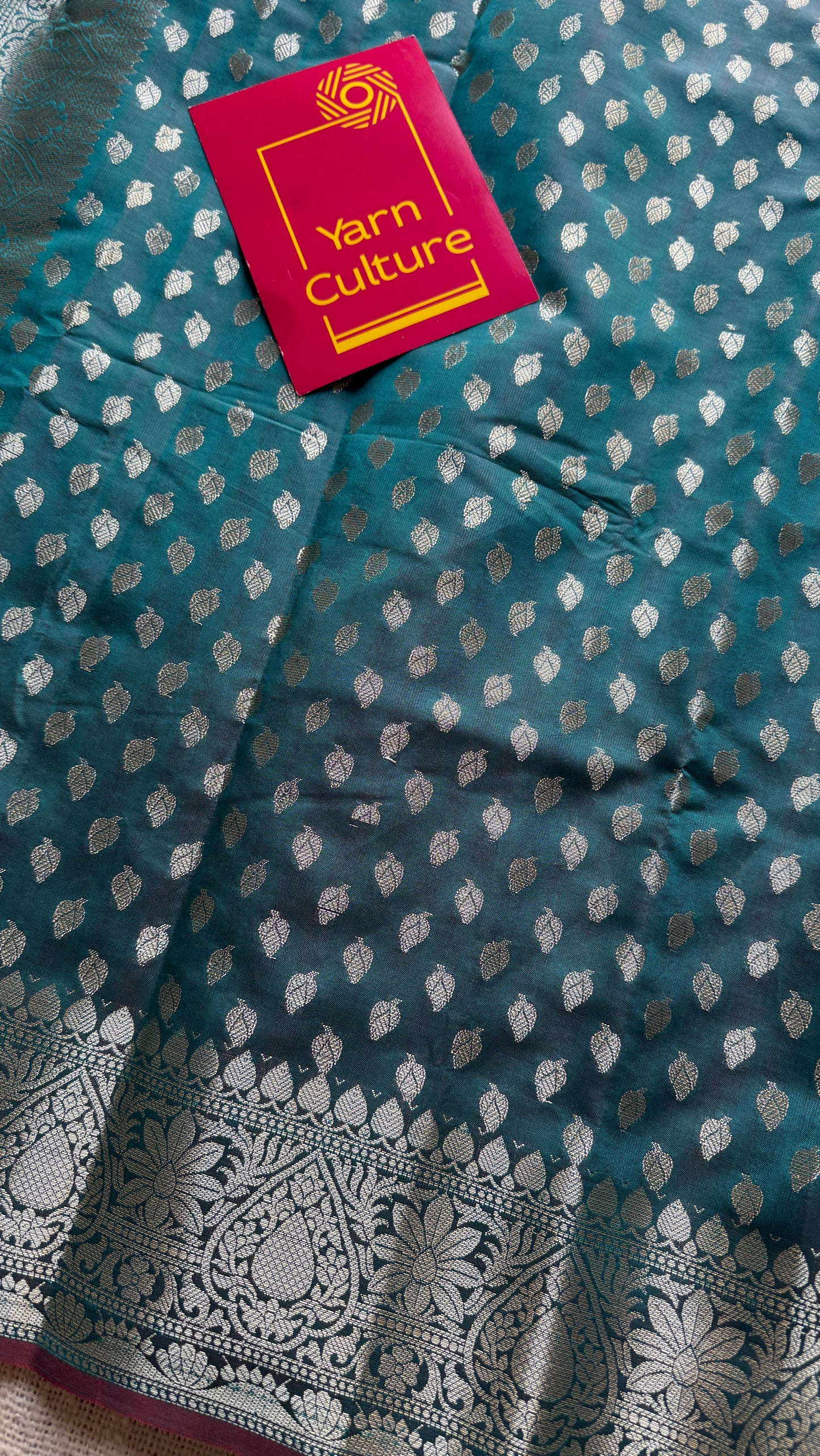Teal Coffee Brown - Banarasi Semi Katan Silk - YCBLSK03