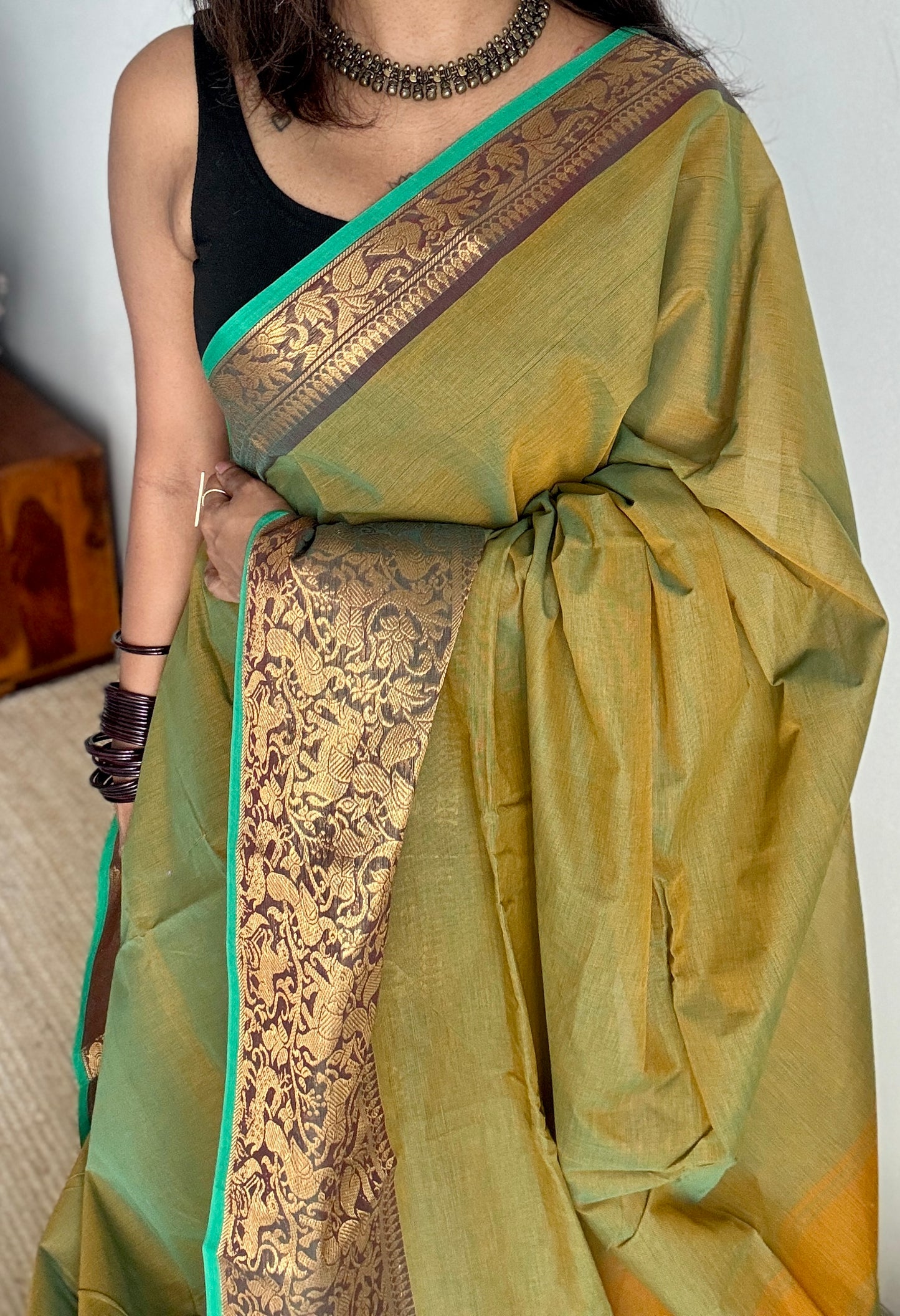 Lemon Ginger Green - Chettinad Cotton - YCCKL10
