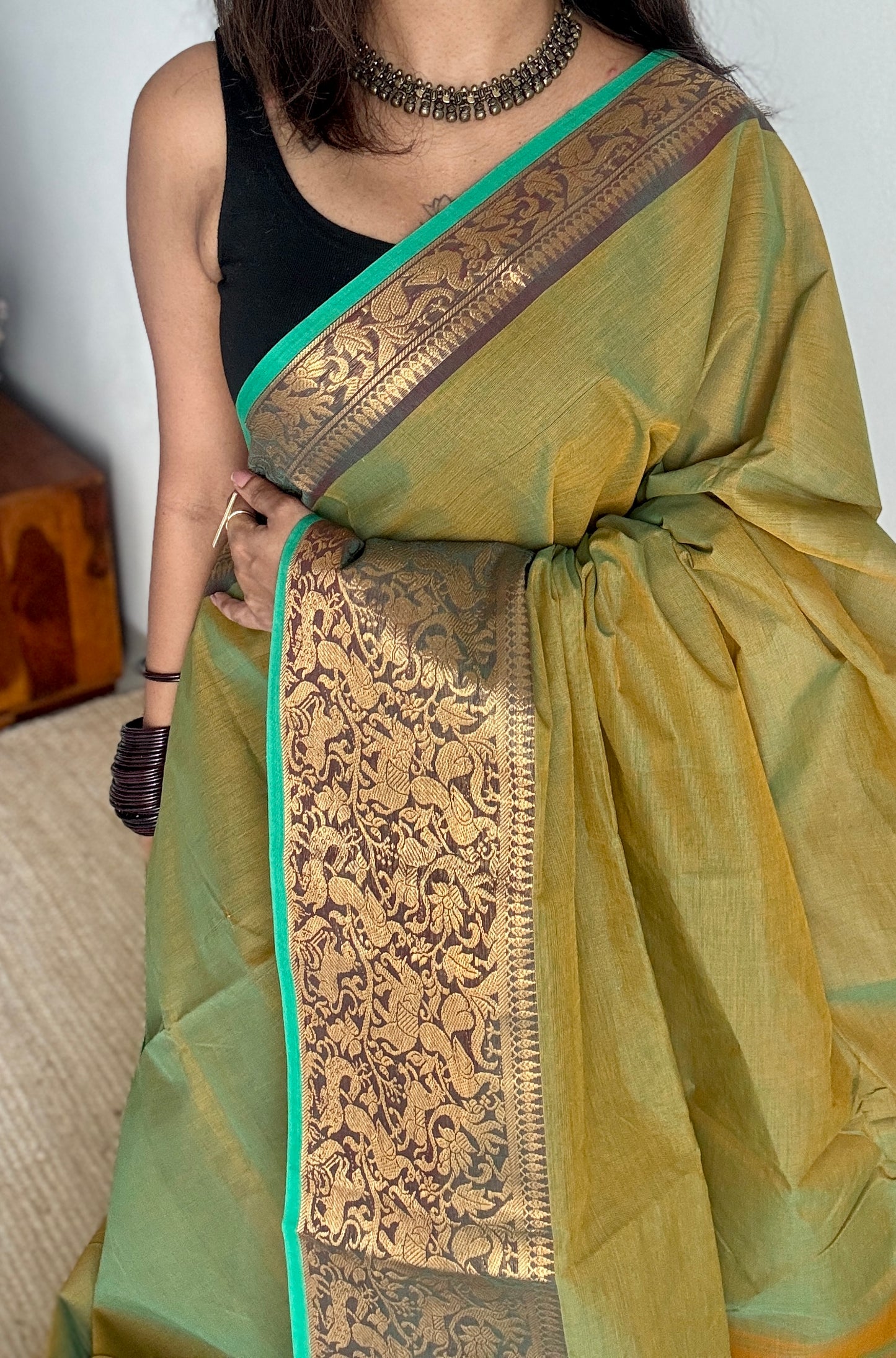 Lemon Ginger Green - Chettinad Cotton - YCCKL10