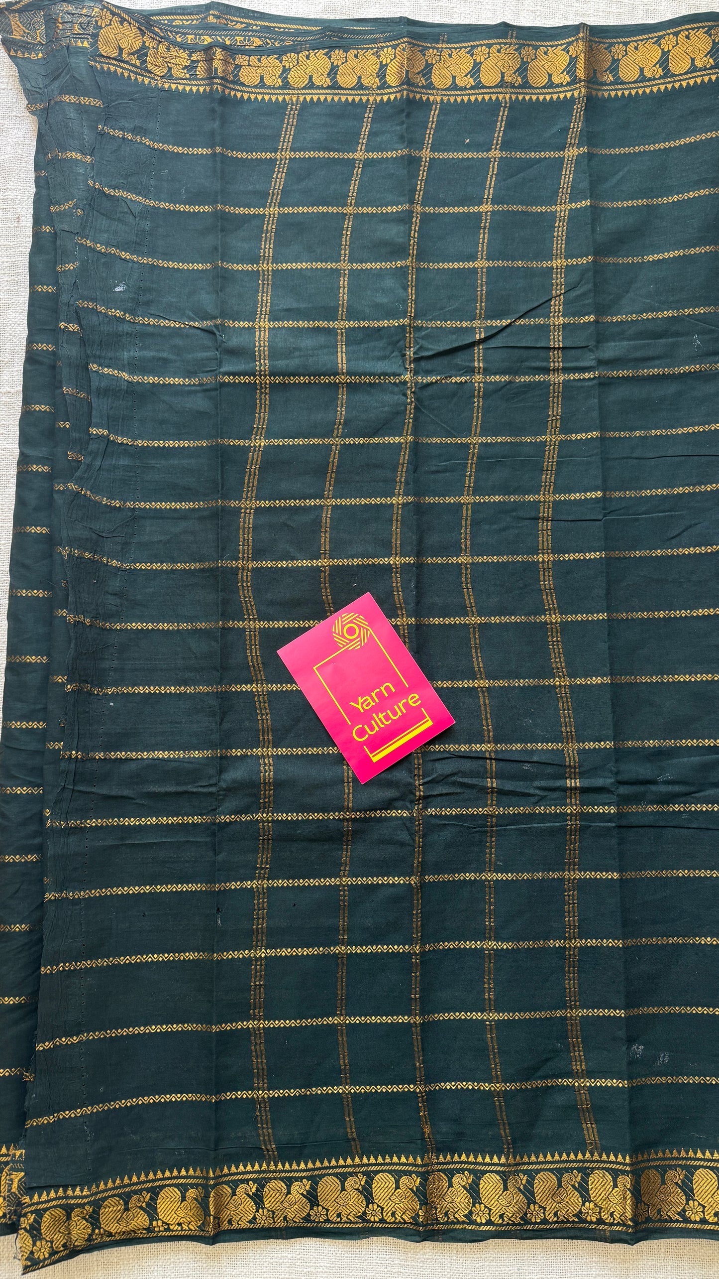 Dark Green Veldhari Pattern - Madurai Soft Cotton - YCVK21