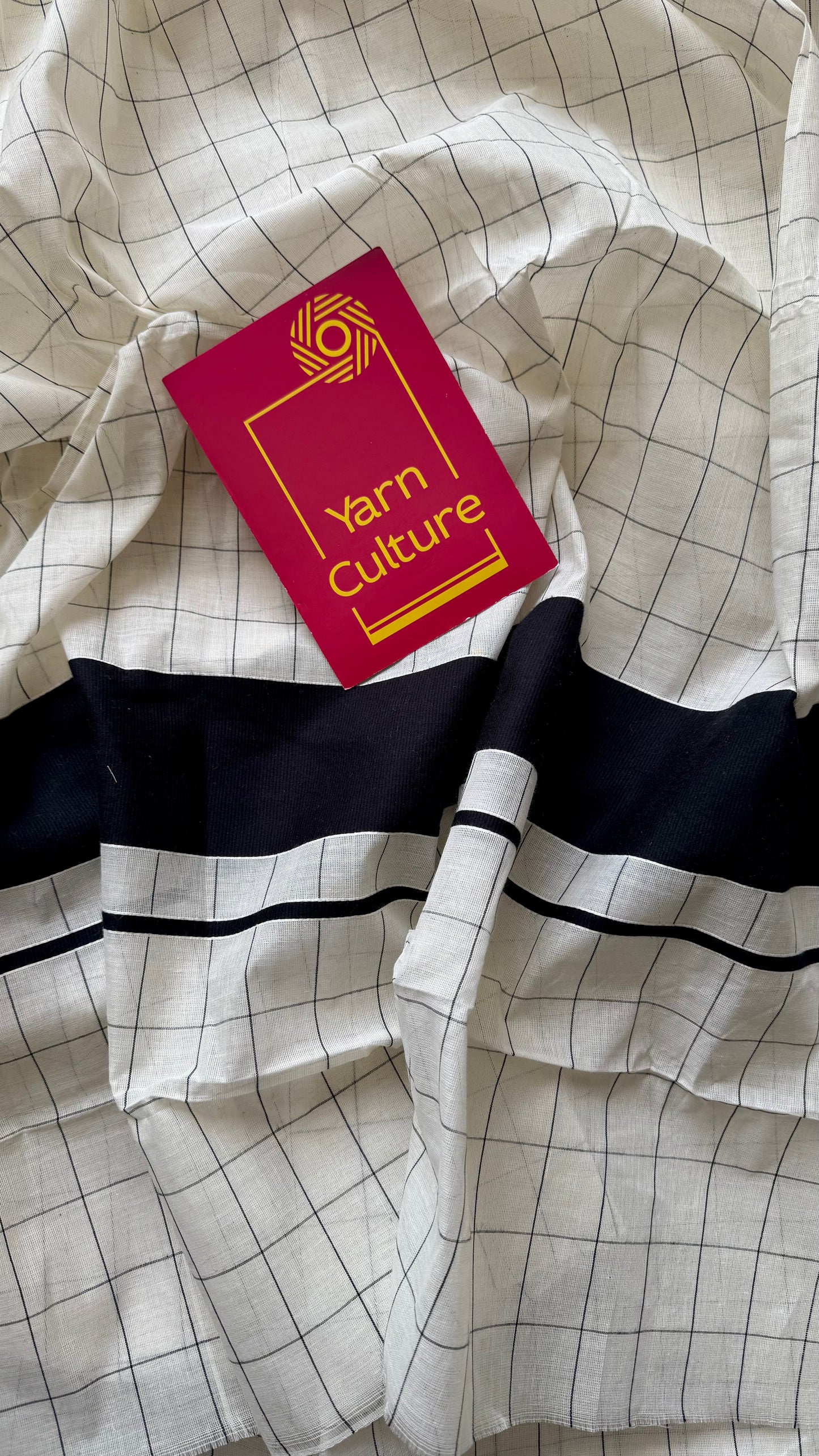 Ivory and black checks, kerala cotton - YCON25KCPC68