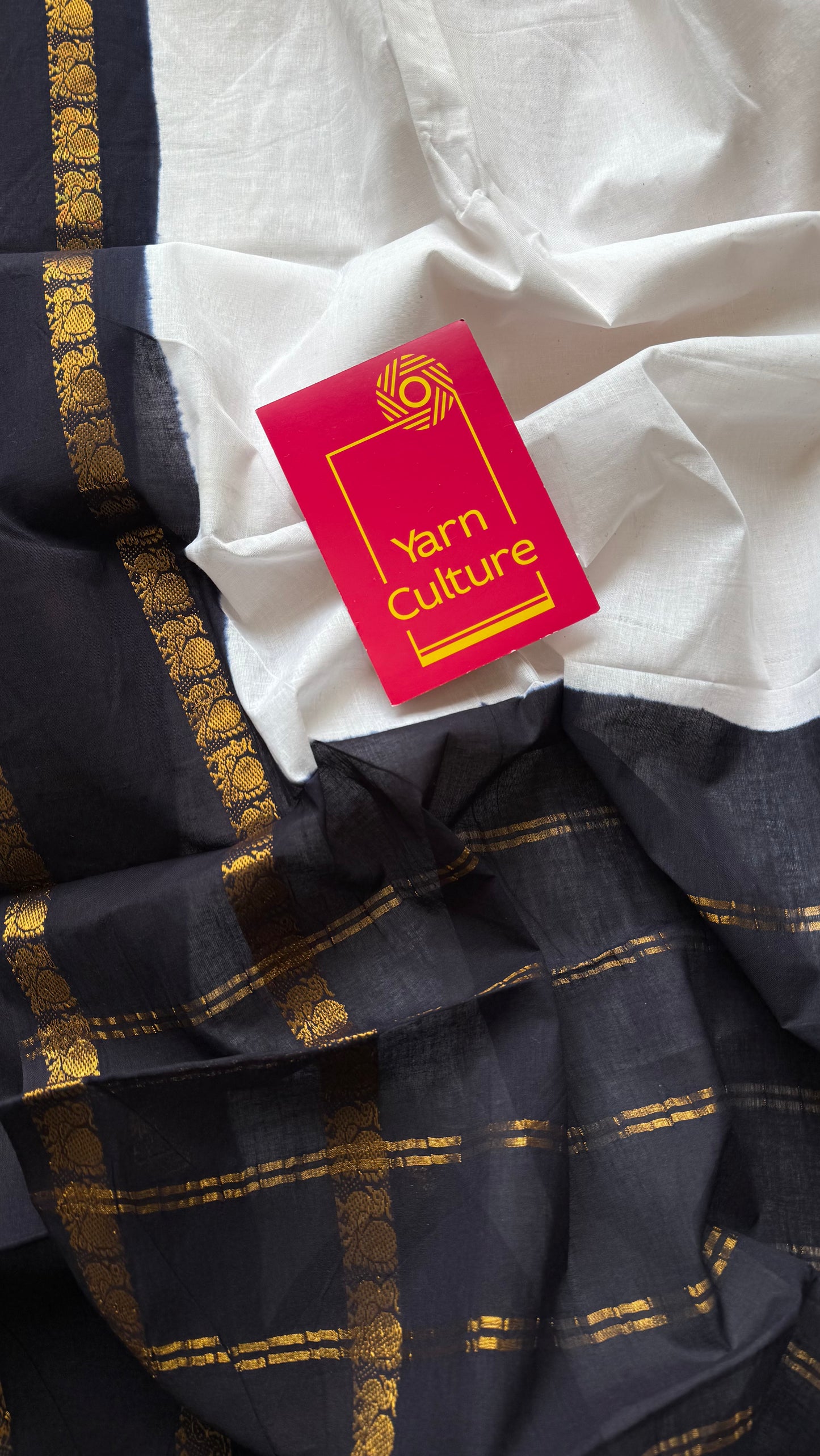 White and black rettaipettu border, Madurai cotton - YCON25COTN92