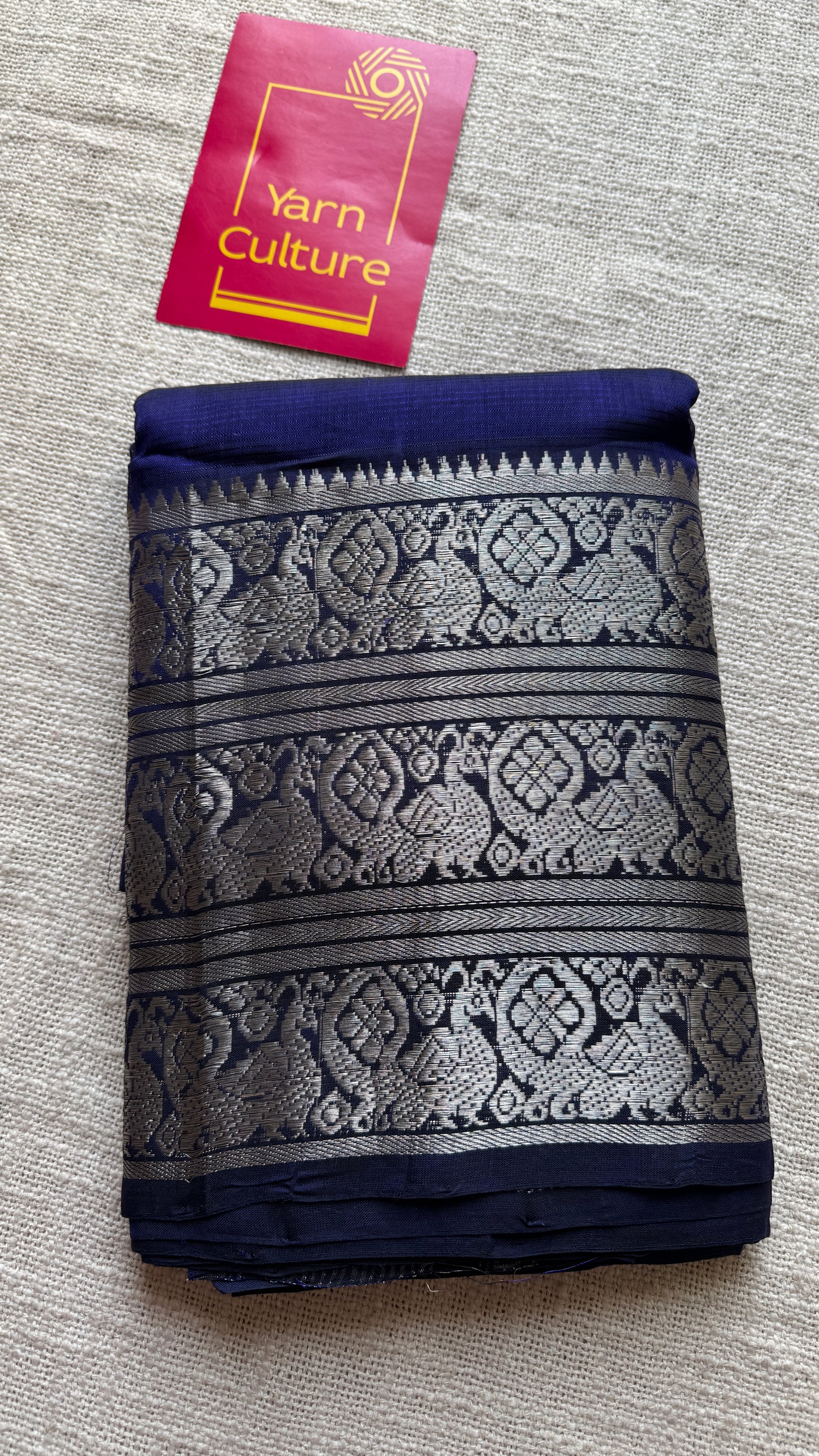 Violet with silver peacock woven zari border, mangalgiri silk cotton, handwoven, soft, light weight - YCWOTDMSCM02