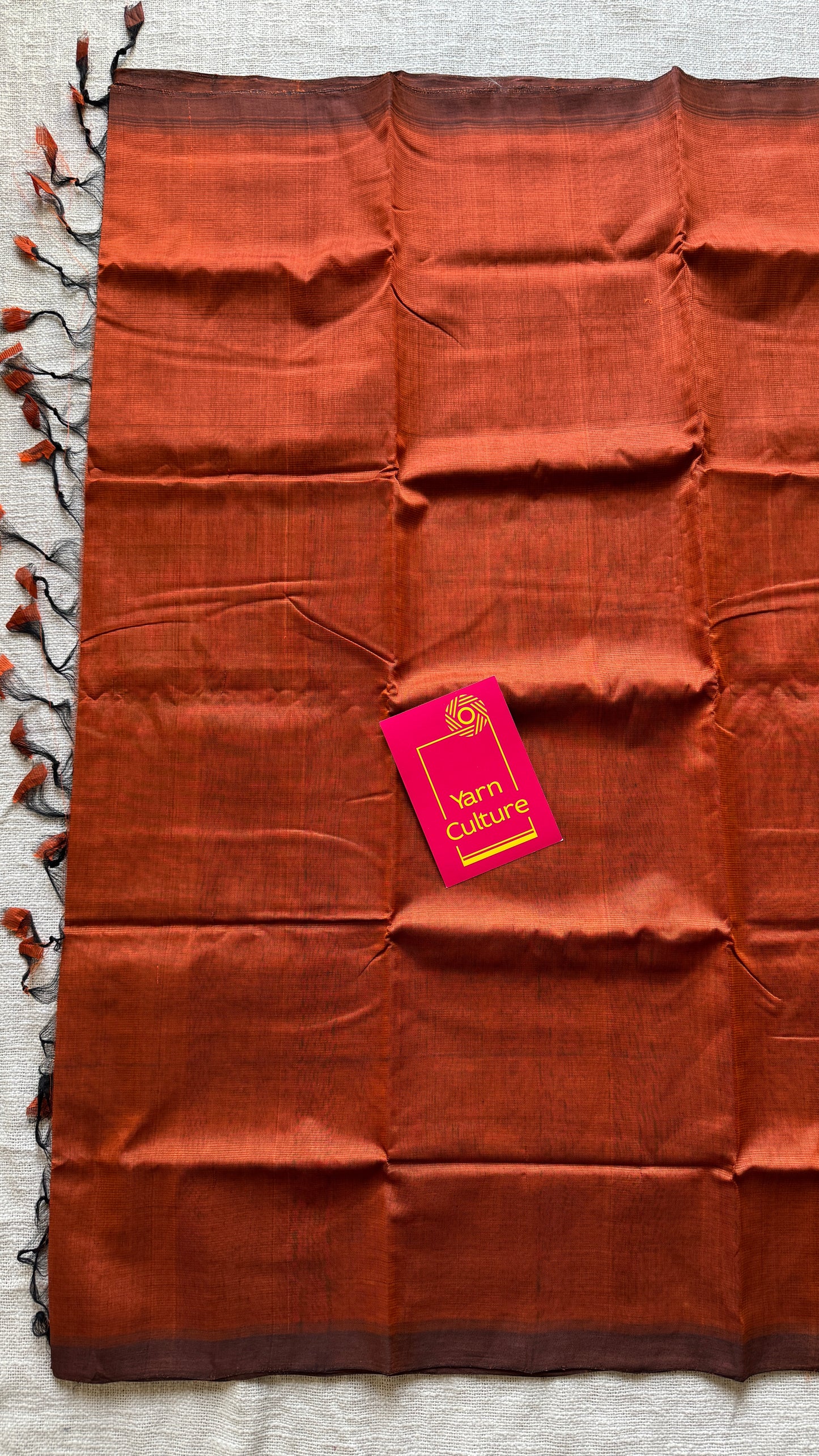 Plain rust orange, mangalgiri silk cotton, handwoven, soft, light weight - YCWOTDMSCM08