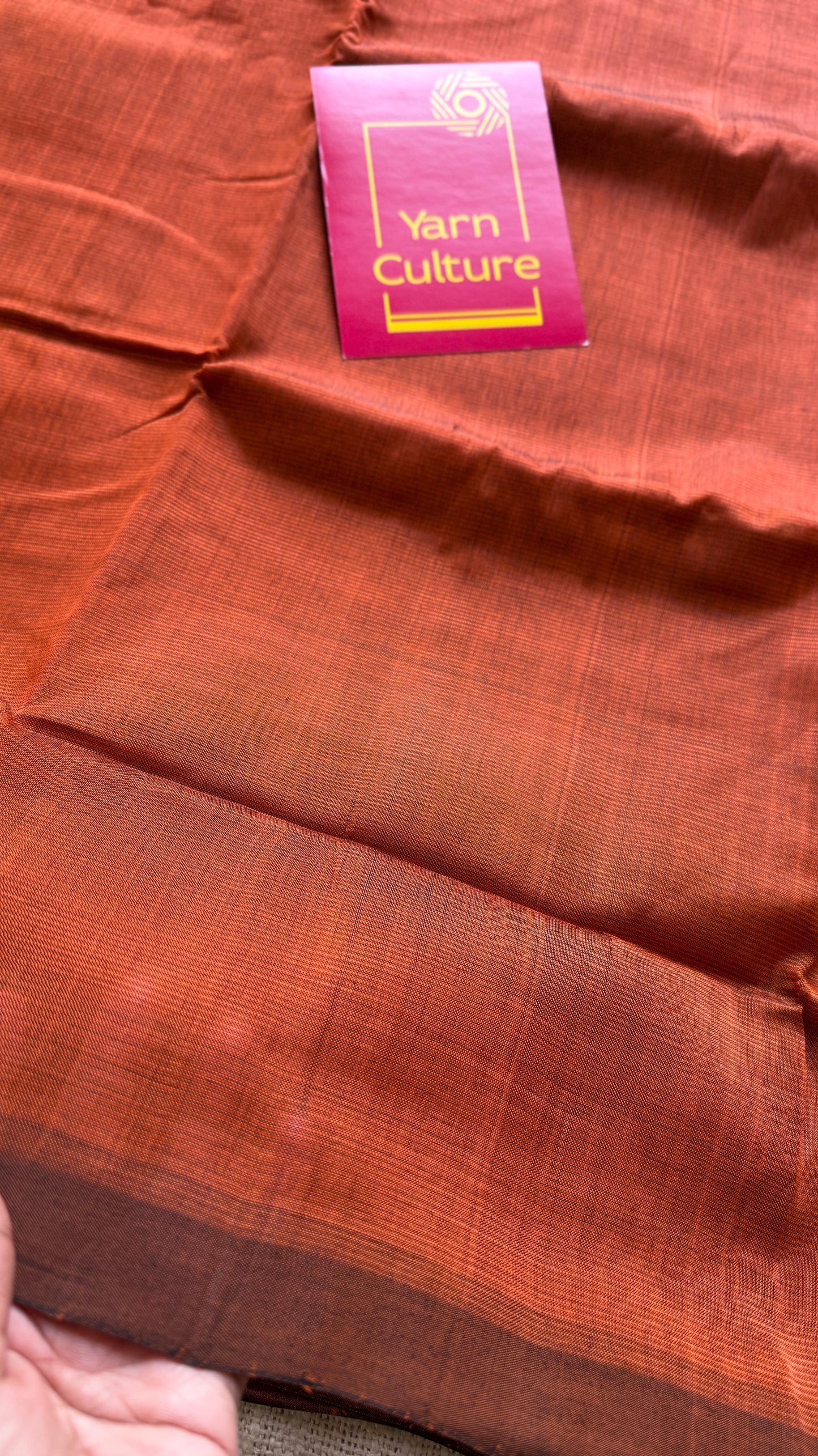 Plain rust orange, mangalgiri silk cotton, handwoven, soft, light weight - YCWOTDMSCM08