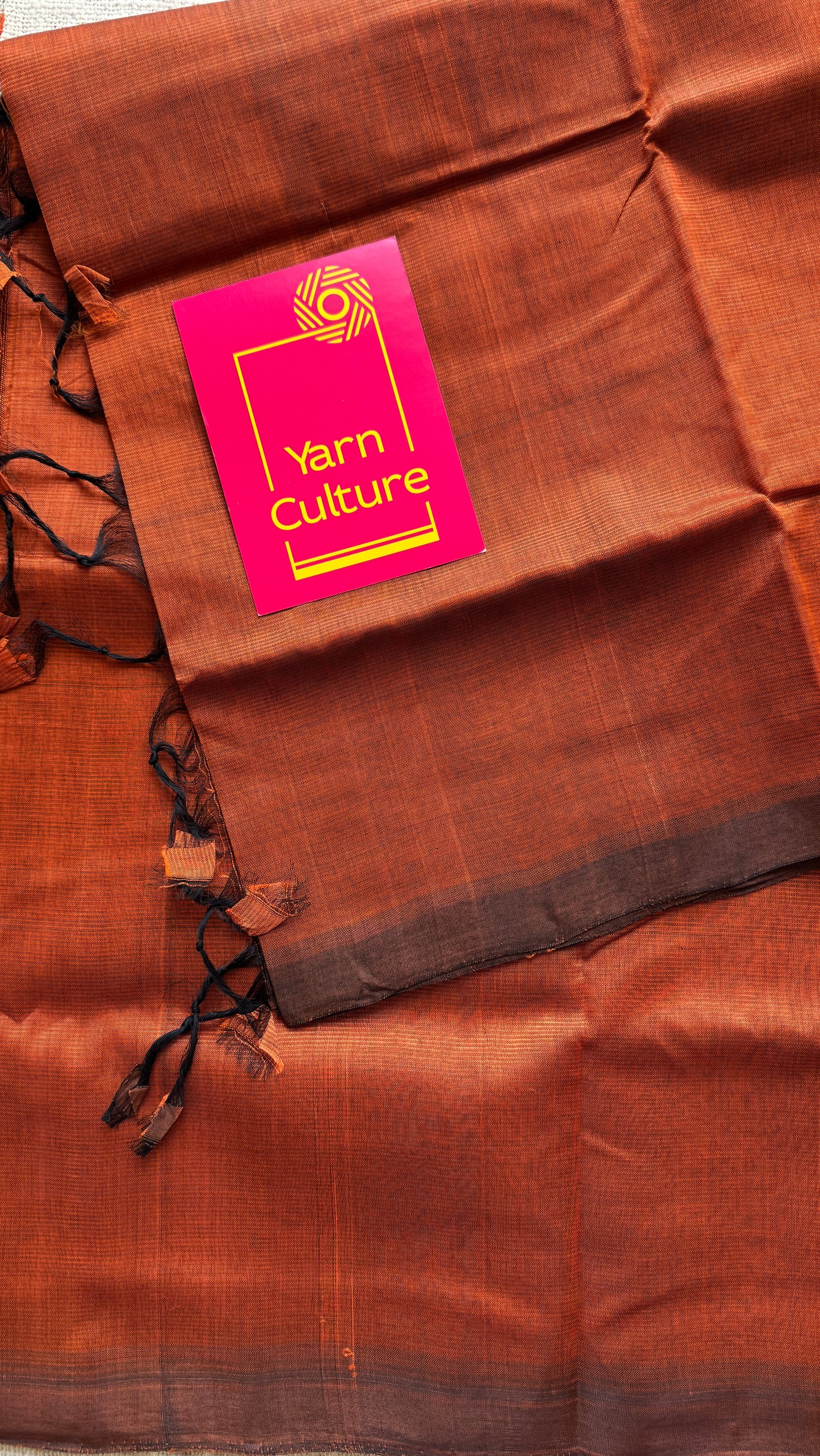 Plain rust orange, mangalgiri silk cotton, handwoven, soft, light weight - YCWOTDMSCM08